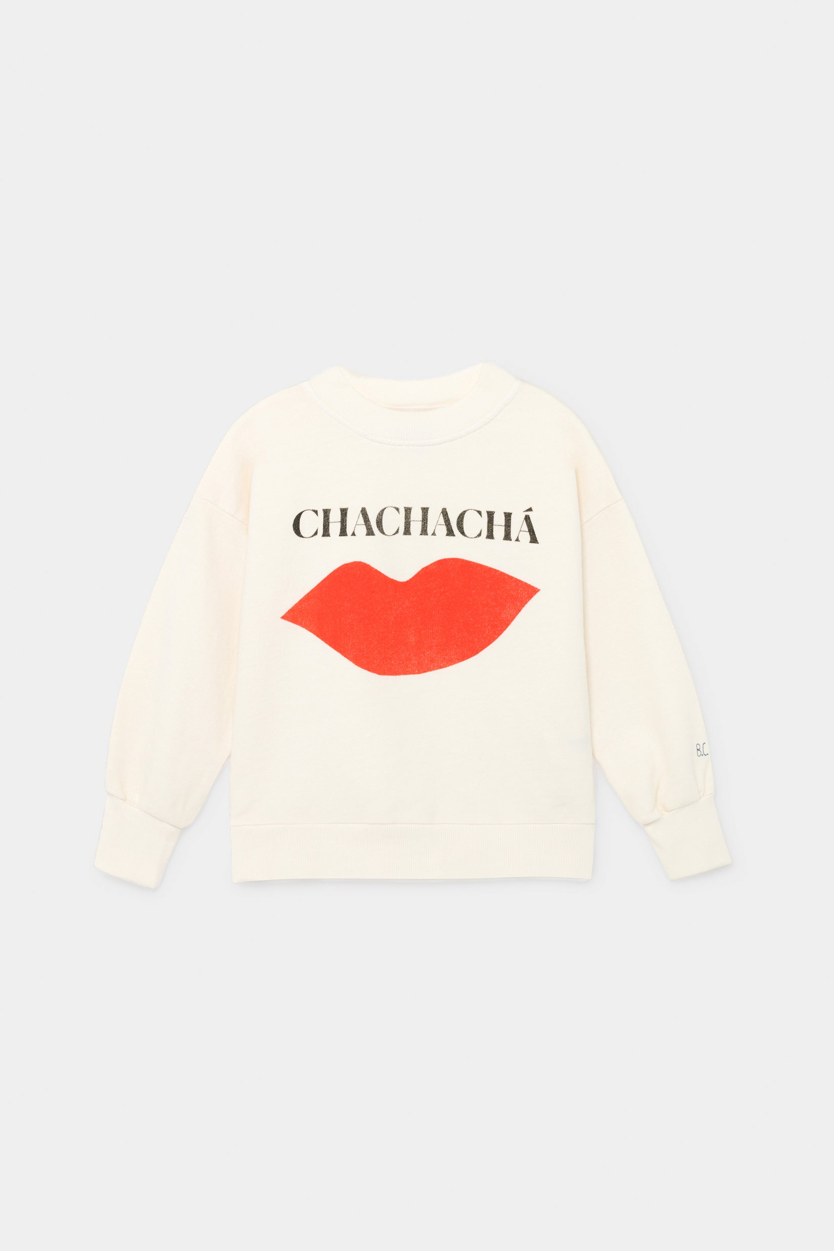 Girls Rice White Kiss Cotton Sweatshirt