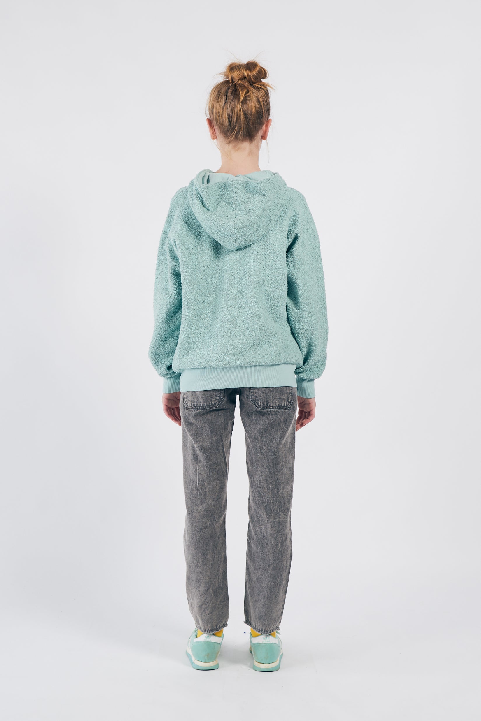 Girls Green Hooded Cotton Sweatshirt