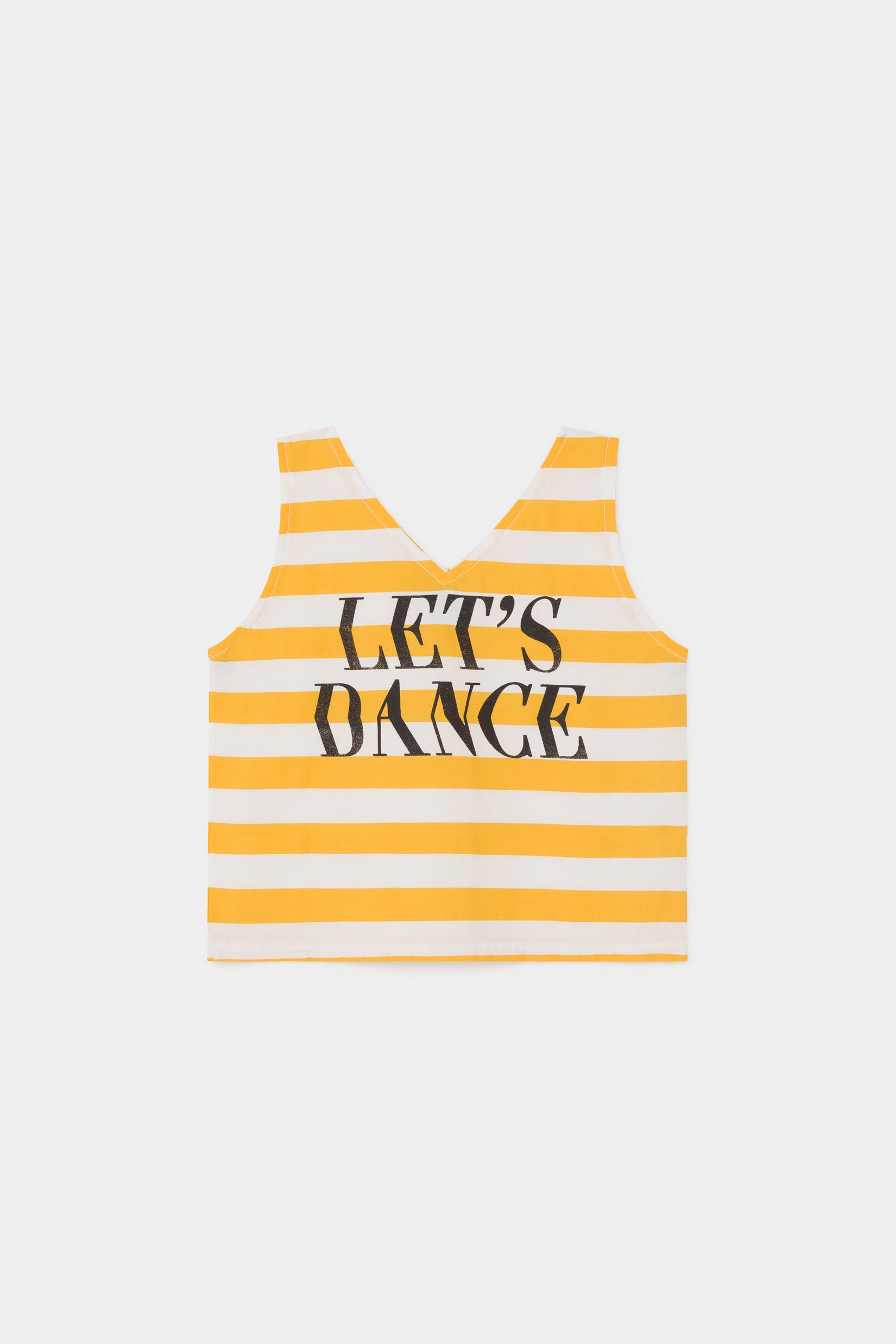 Girls Yellow Stripe Cotton Tank Top