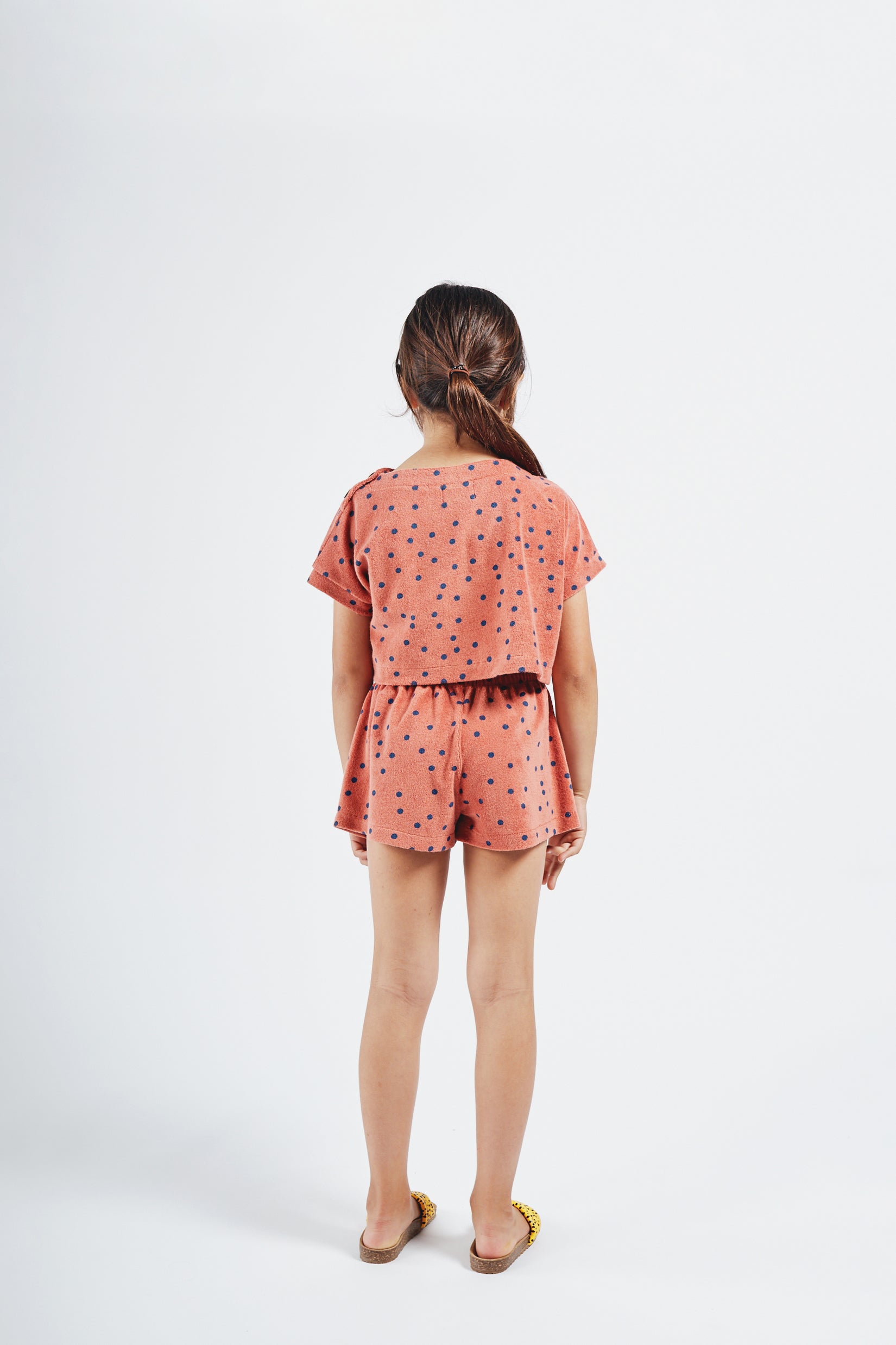 Girls Maple Leaf Dots Towel Shorts