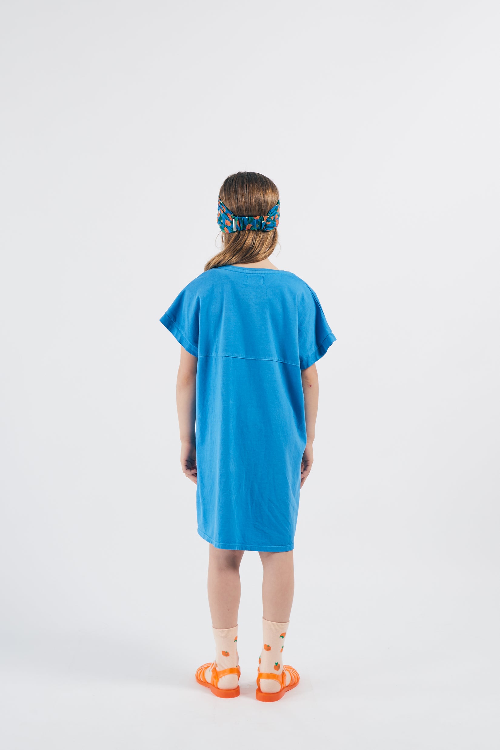 Girls Blue Logo Cotton Dress