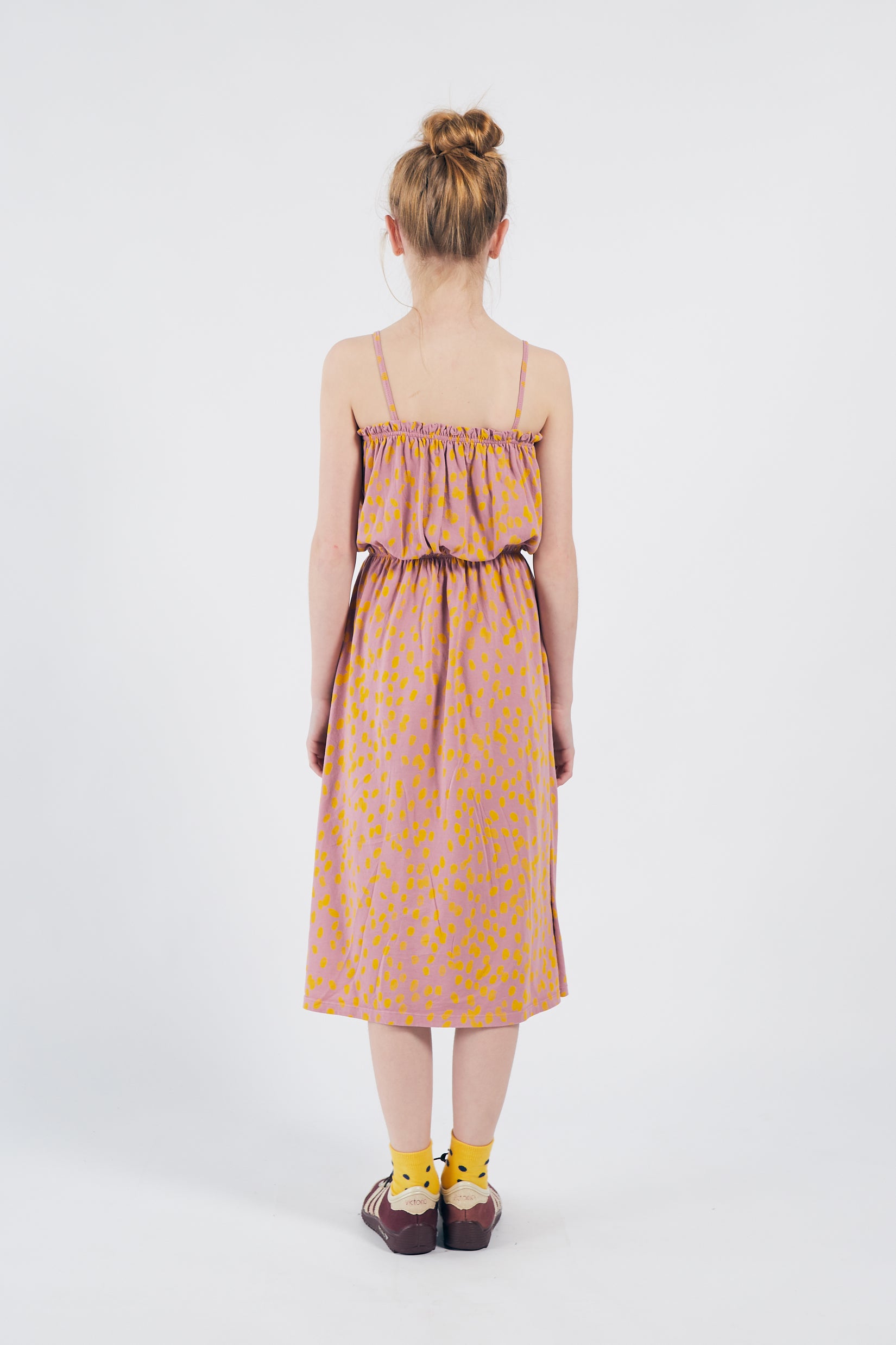 Girls Pink Printed Cotton Dress