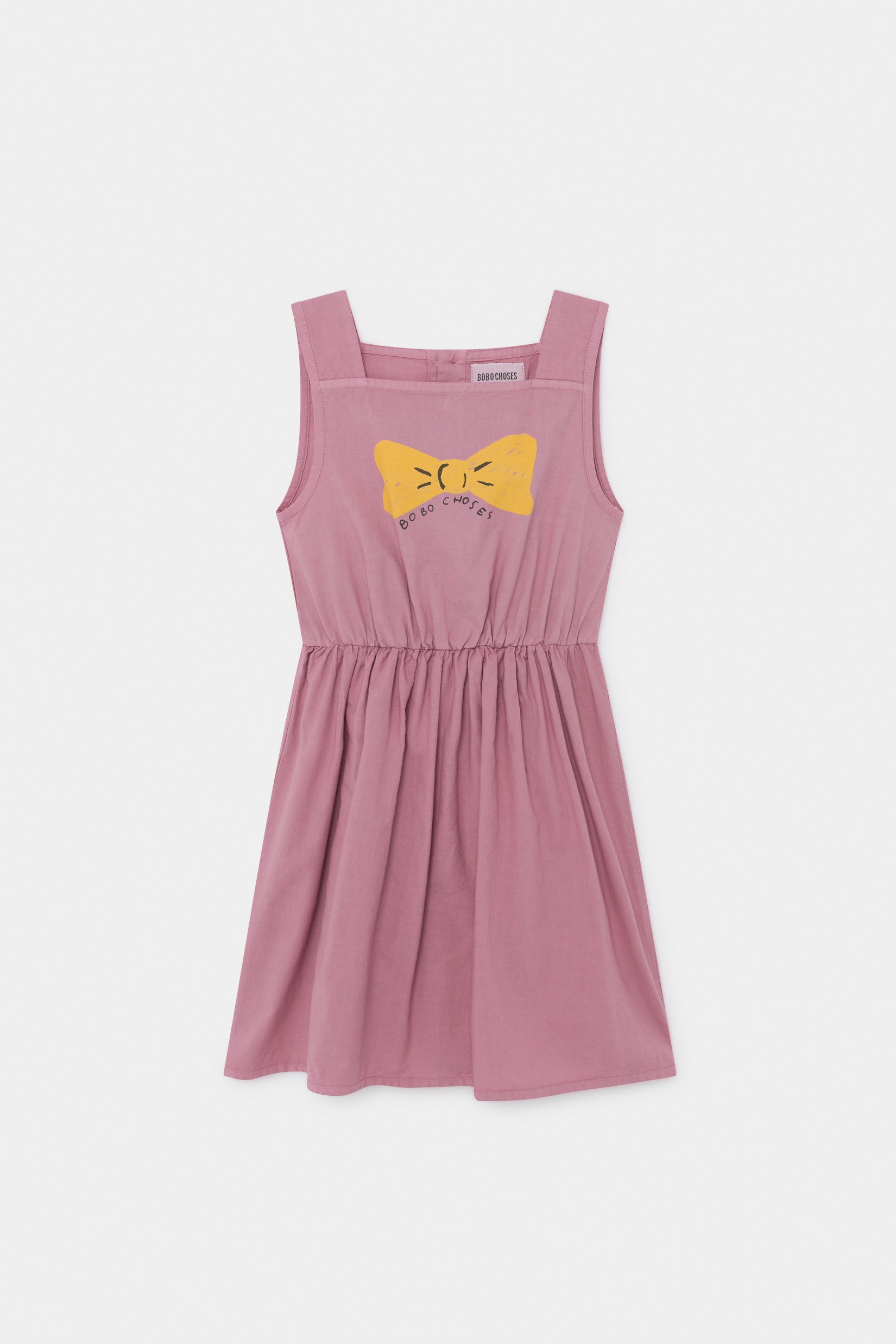 Girls Pink Bow Cotton Dress