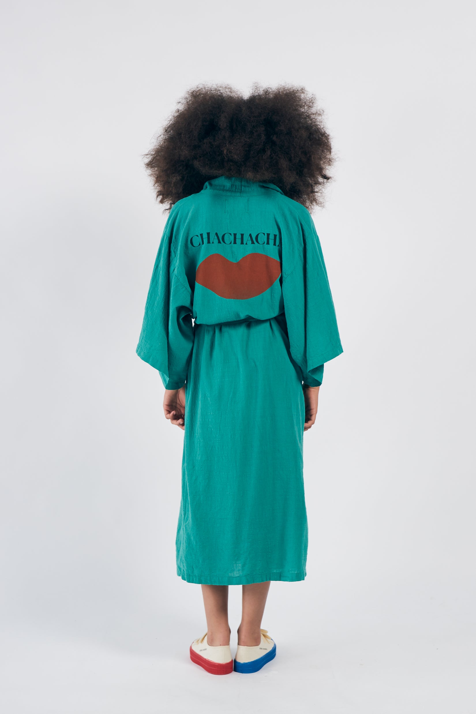 Girls Green Chachacha Kiss Kimono