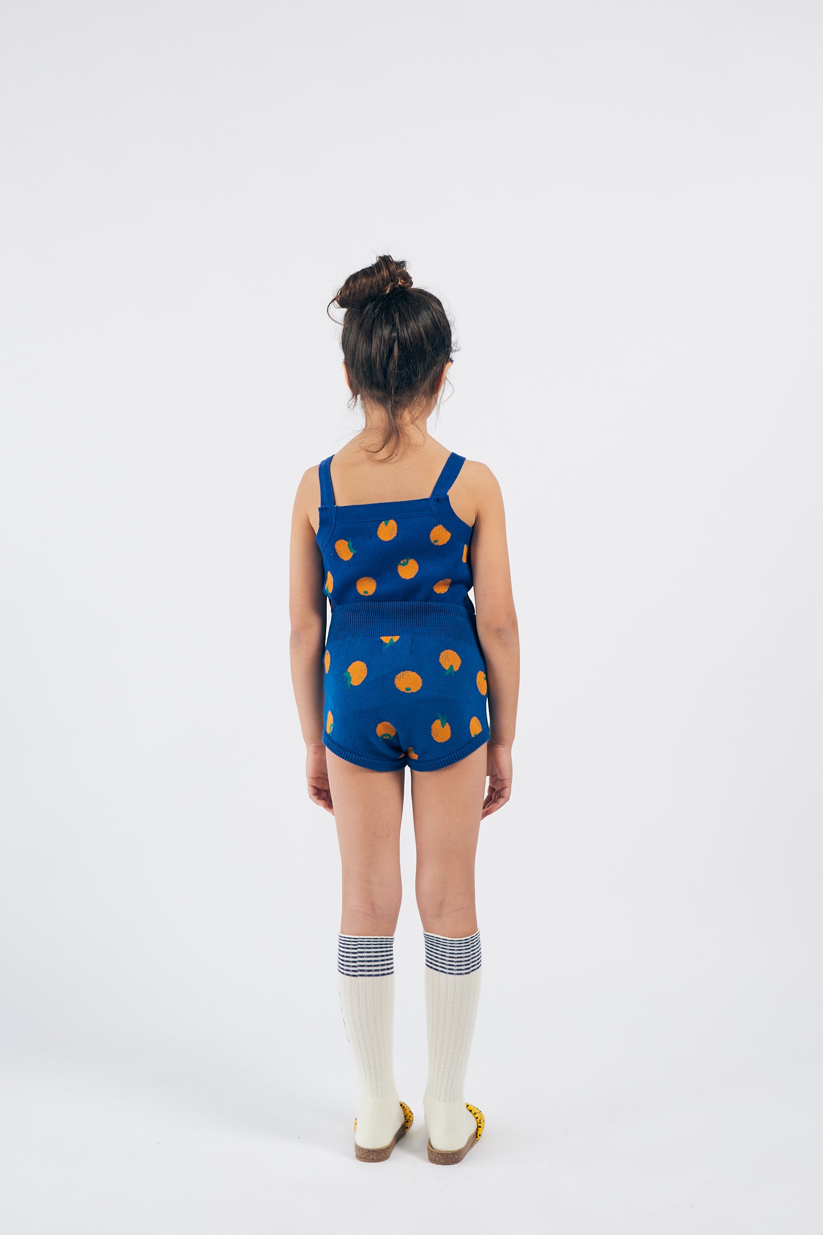 Girls Blue Orange Knitted Shorts
