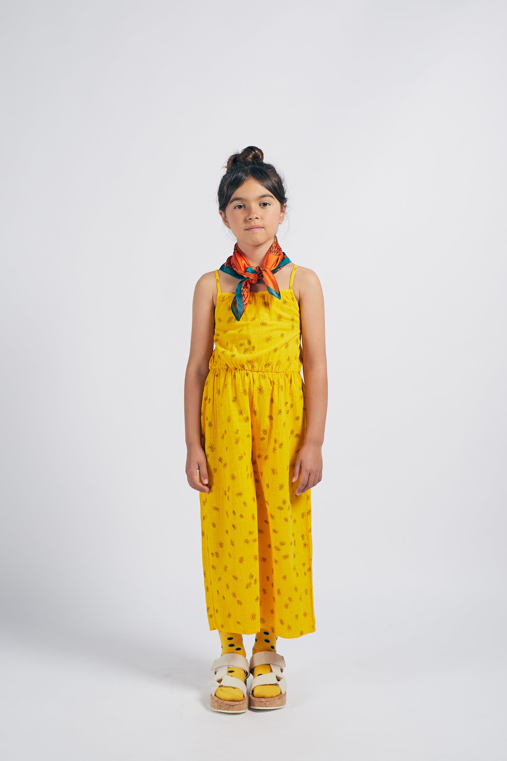 Girls Orange Pineapple Square Scarf