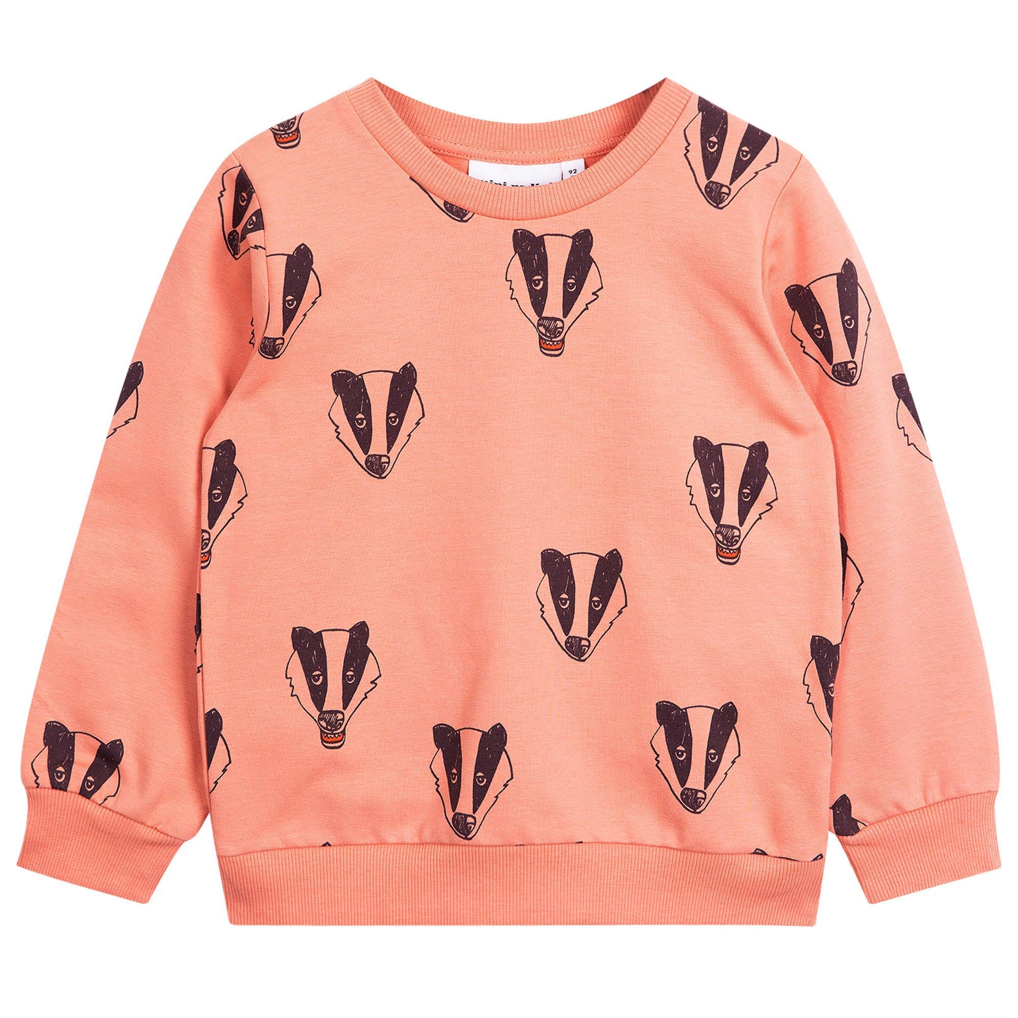 Girls Pink 'Badger' Printed Organic Cotton Sweatshirt - CÉMAROSE | Children's Fashion Store - 1