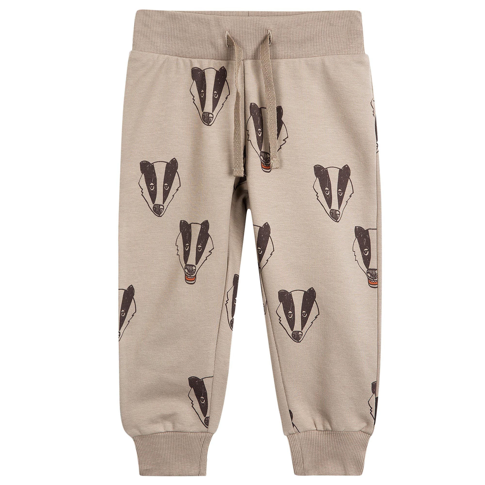 Girls Grey 'Badger' Printed Organic Cotton Trouser - CÉMAROSE | Children's Fashion Store - 1