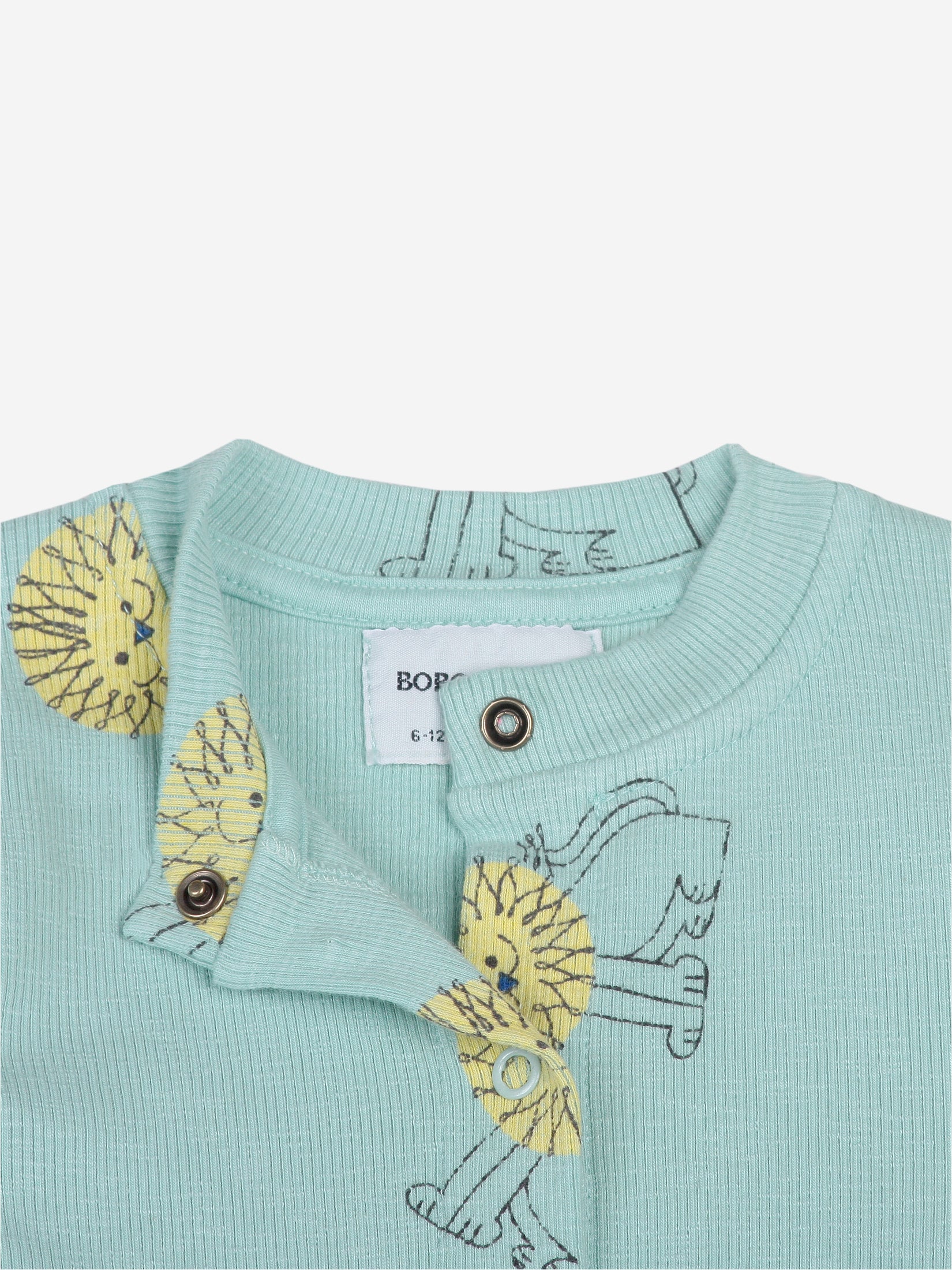 Baby Girls Green Lion Cotton Babysuit