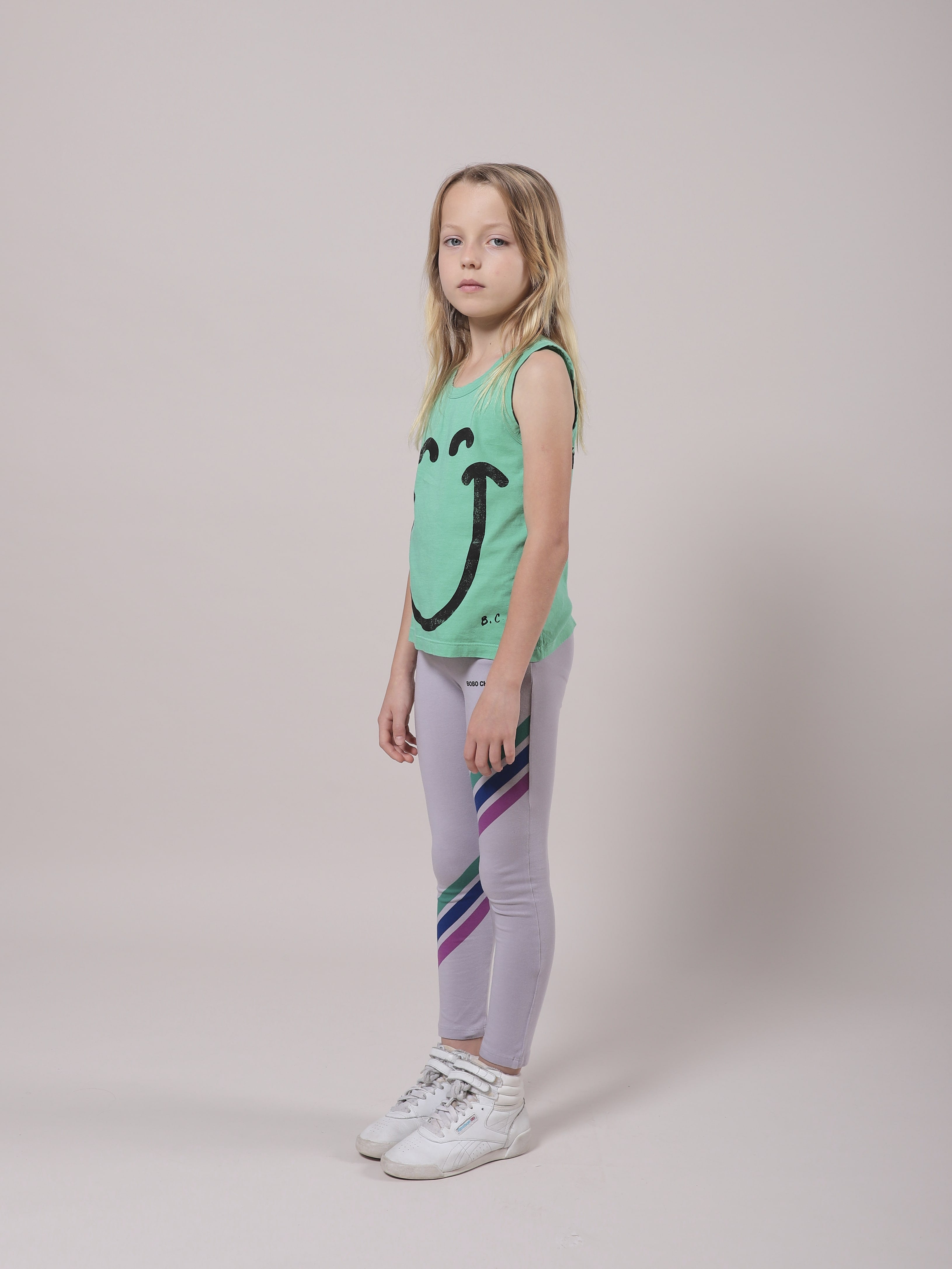 Girls Mint Smile Cotton Tank Top