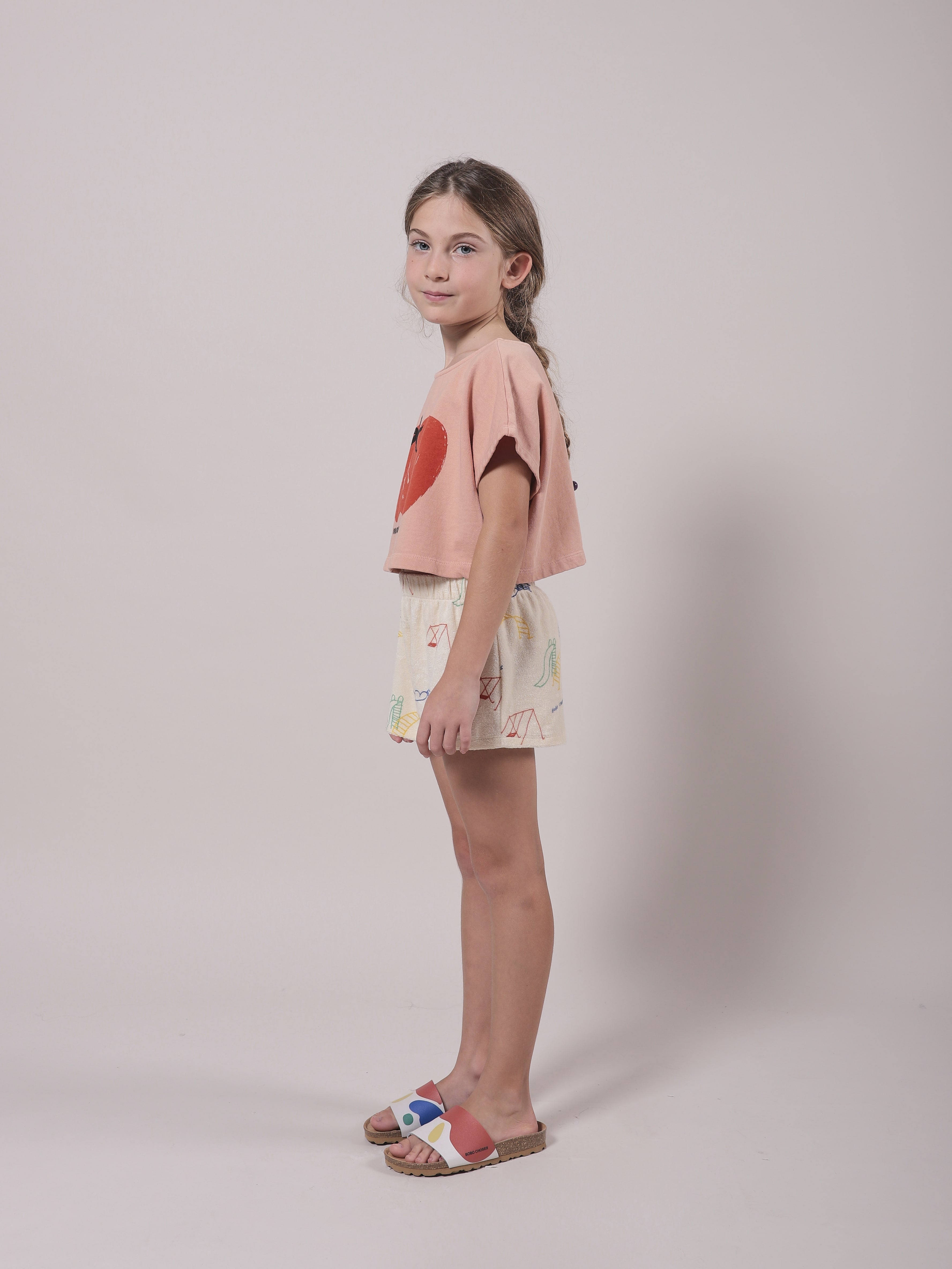 Girls Pink Tomato Cotton T-Shirt