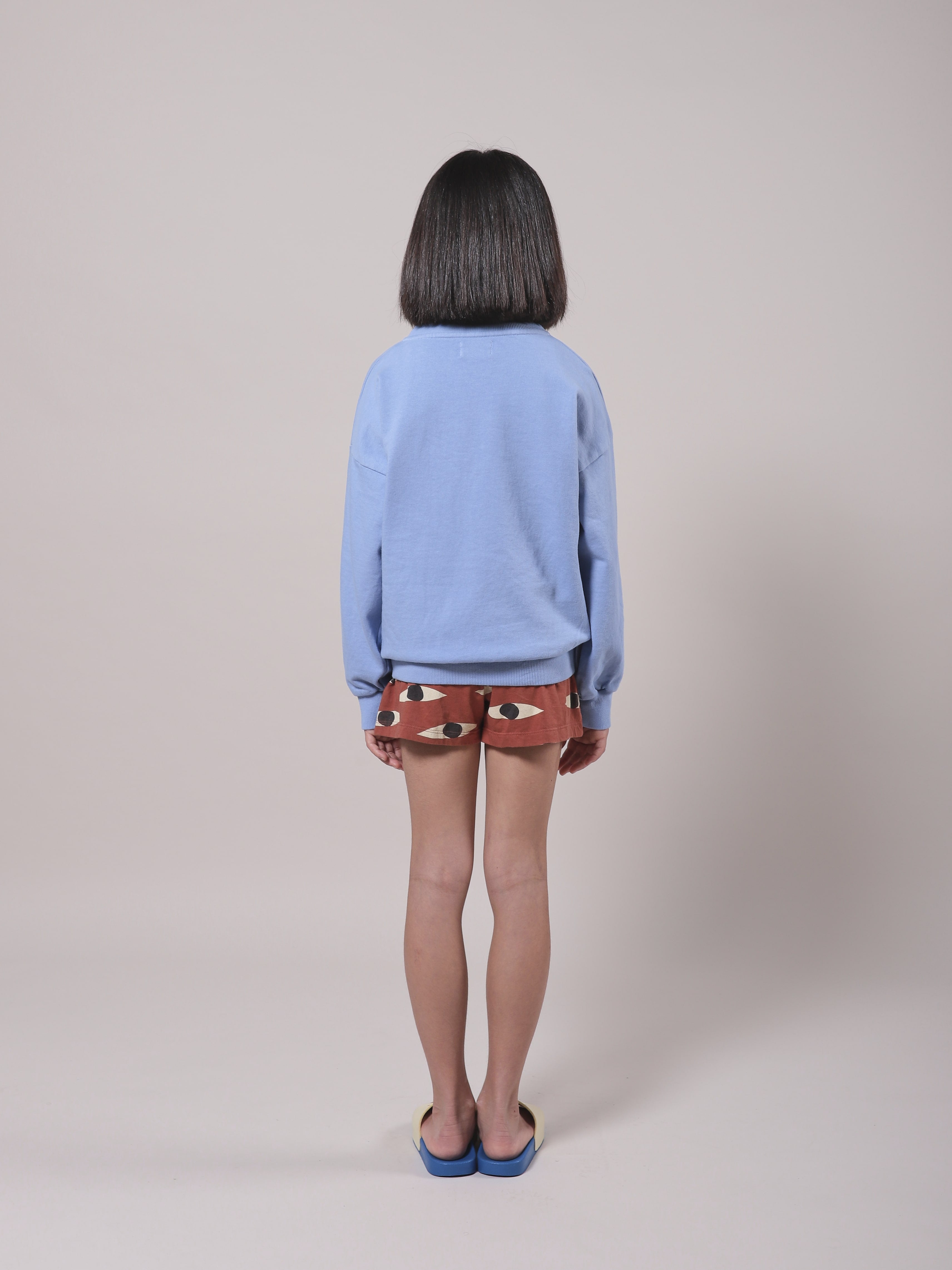 Girls Blue Lion Cotton Sweatshirt