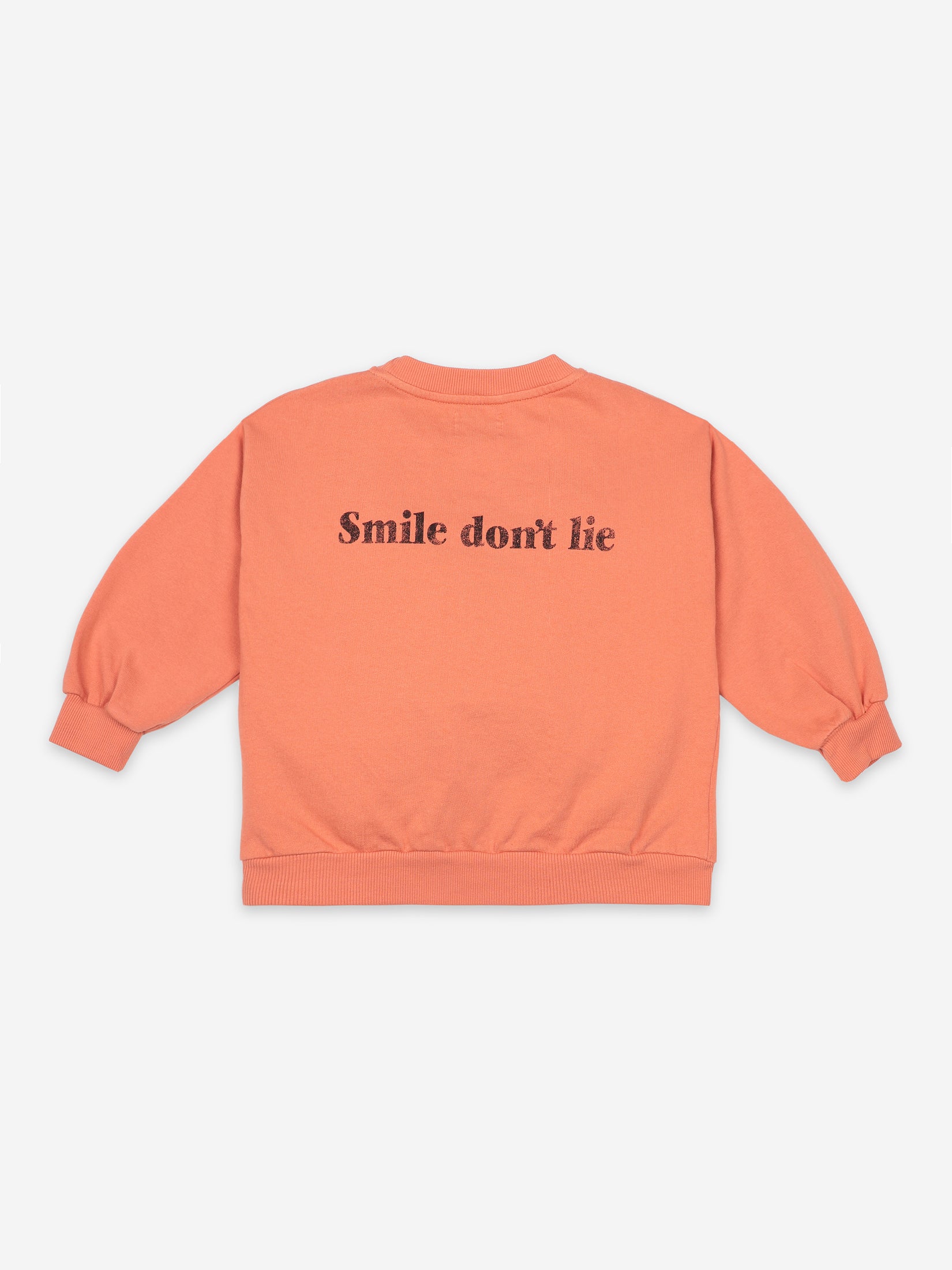 Girls Orange Smile Cotton Sweatshirt