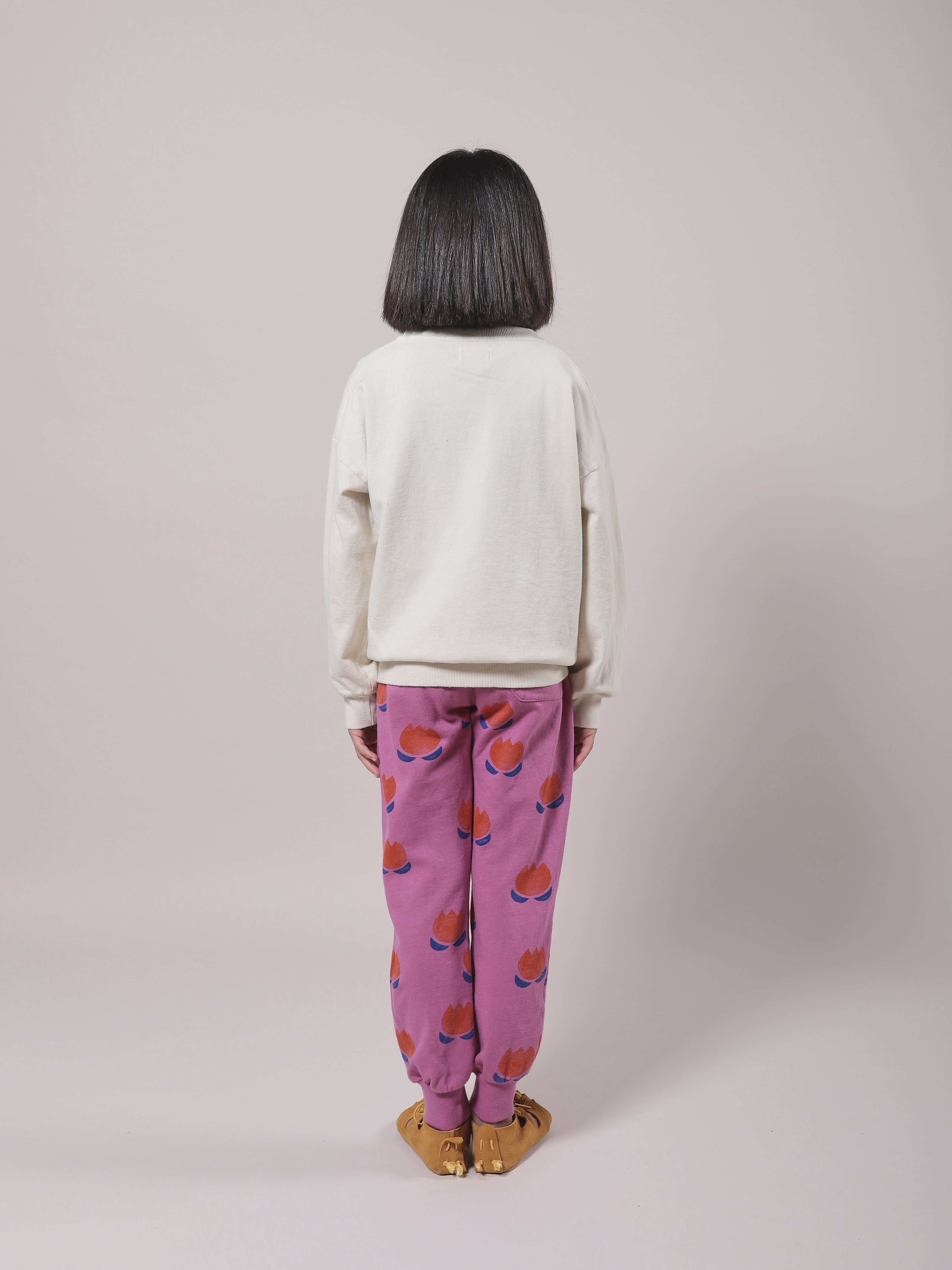 Girls White Play Cotton Sweatshirt