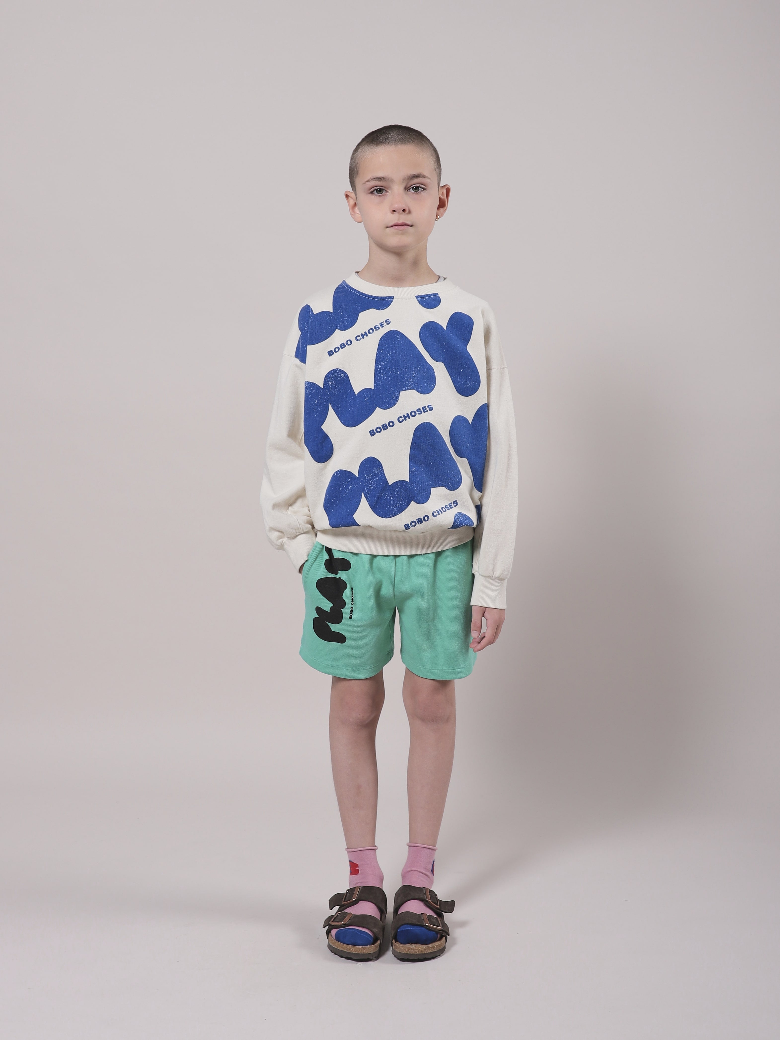 Girls White Play Cotton Sweatshirt