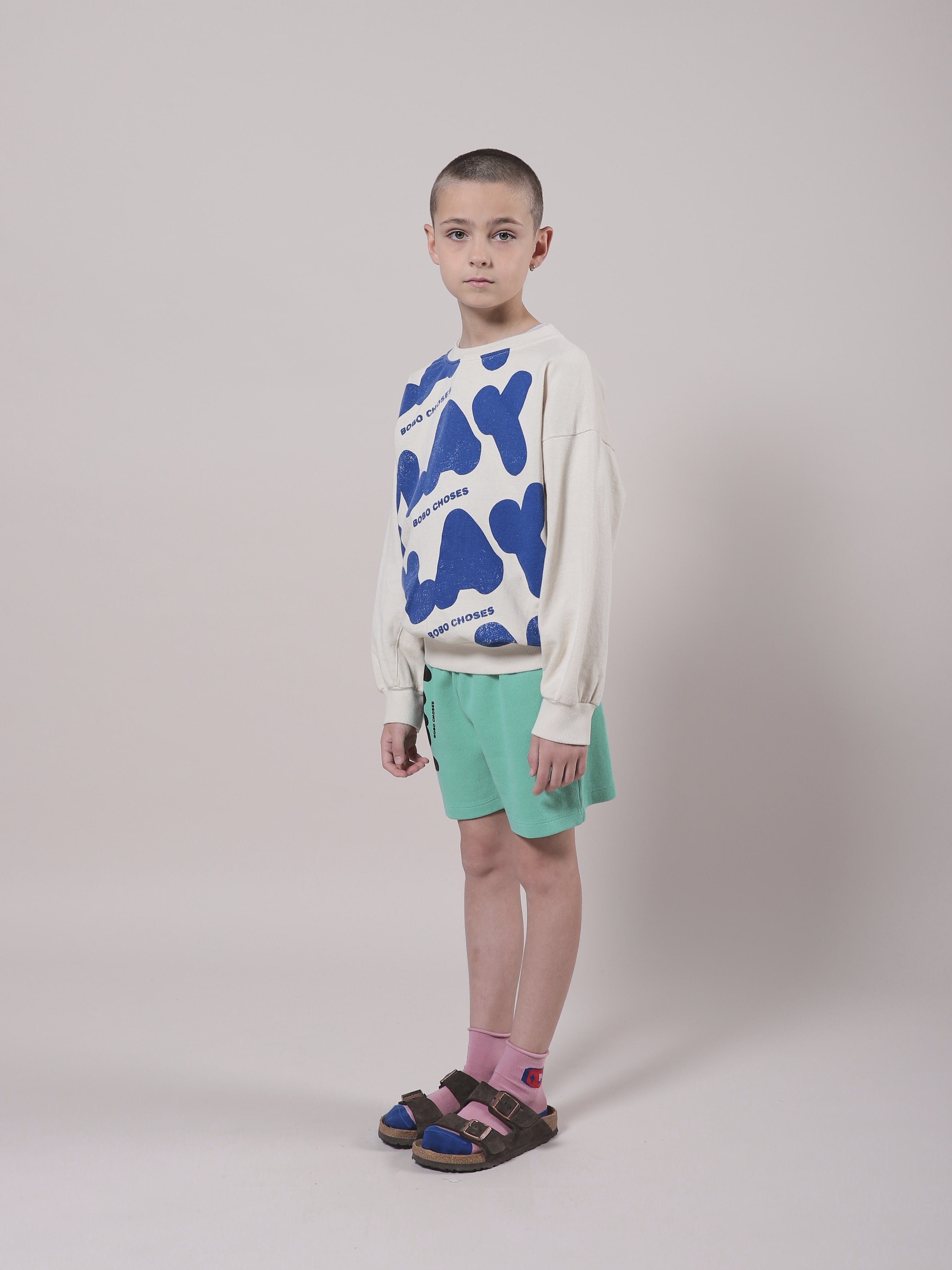 Girls White Play Cotton Sweatshirt