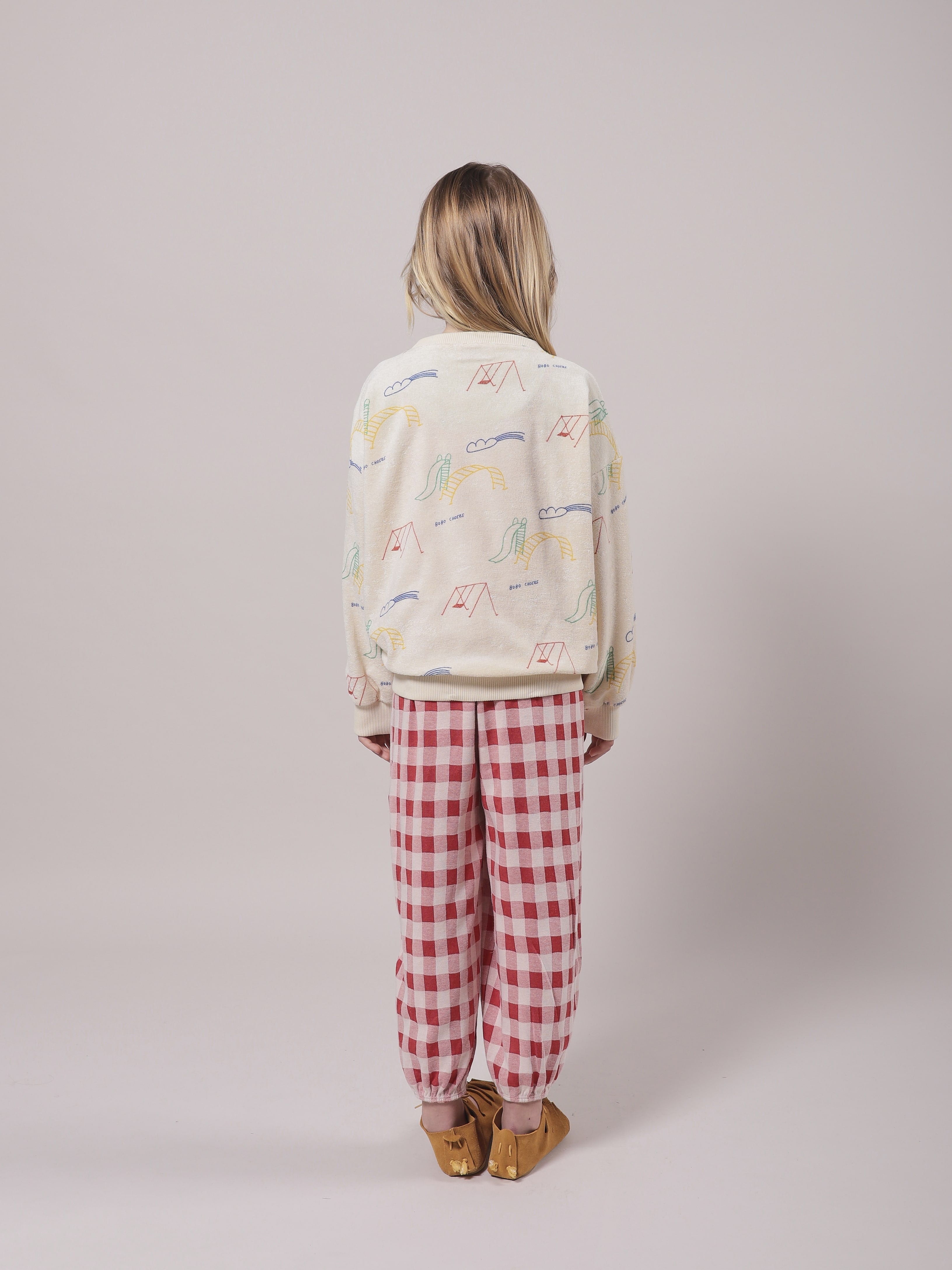 Girls White Playground Cotton Sweatshirt