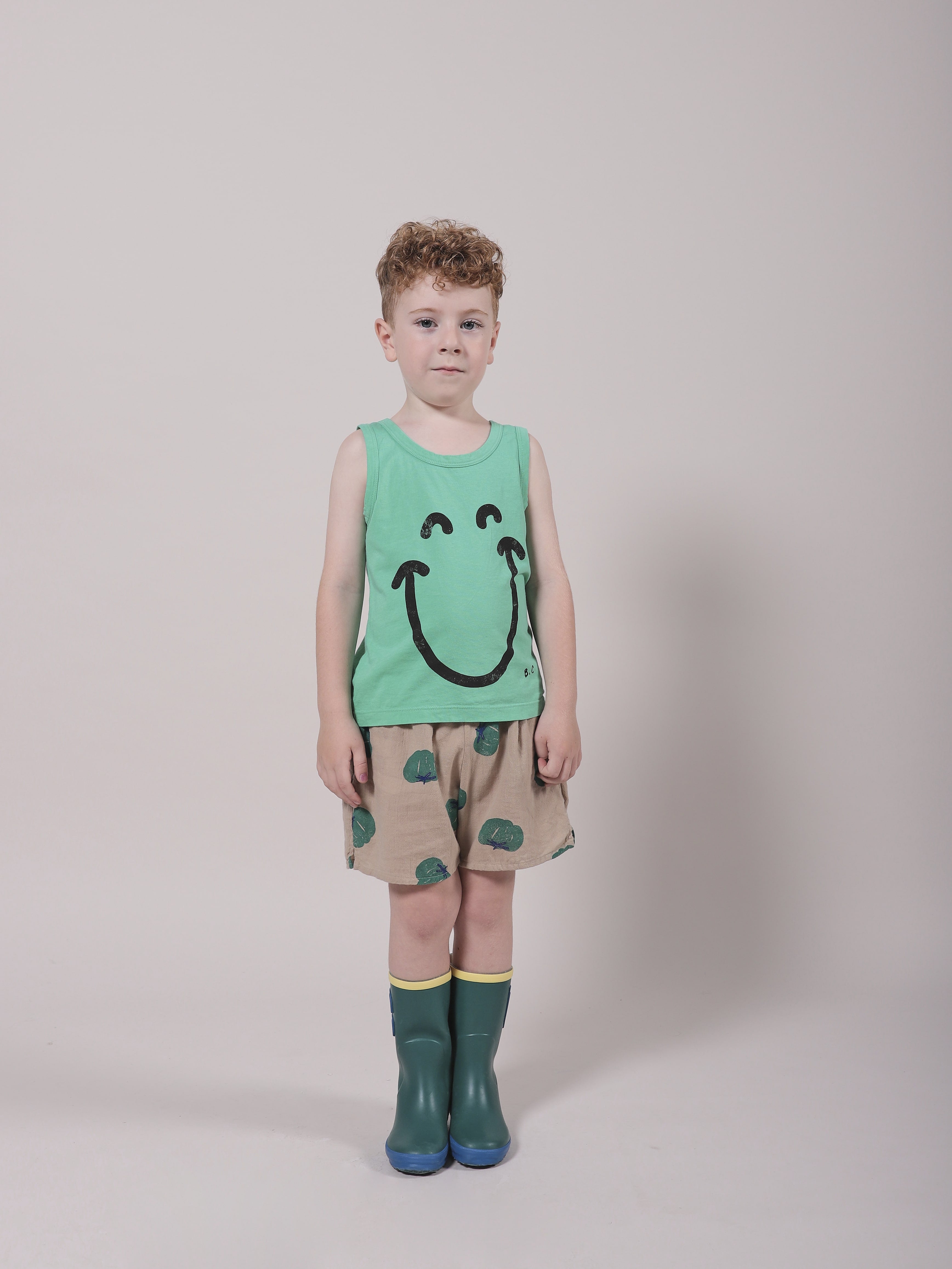 Girls Beige Tomato Cotton Shorts