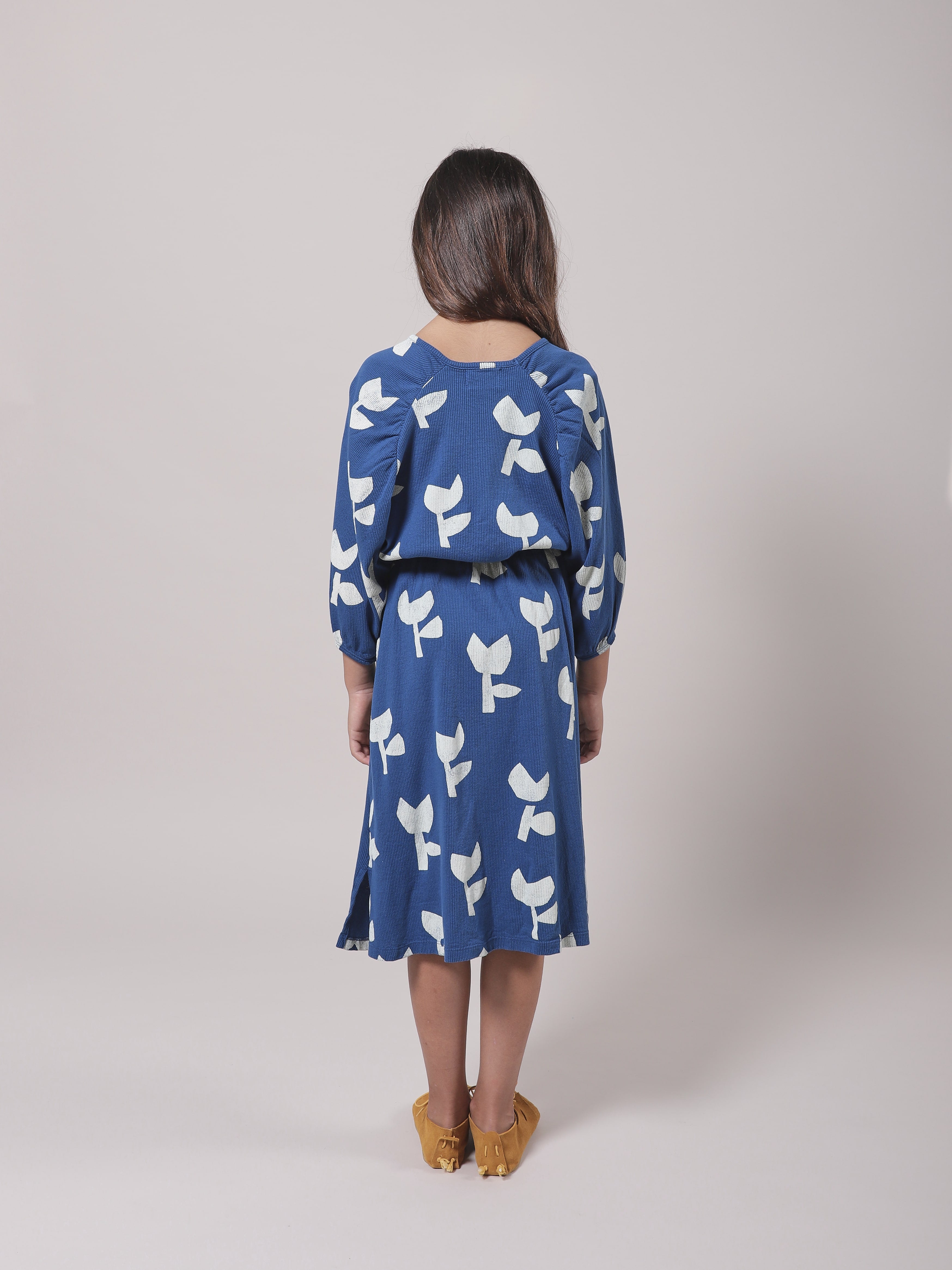 Girls Blue Poppy Cotton Dress
