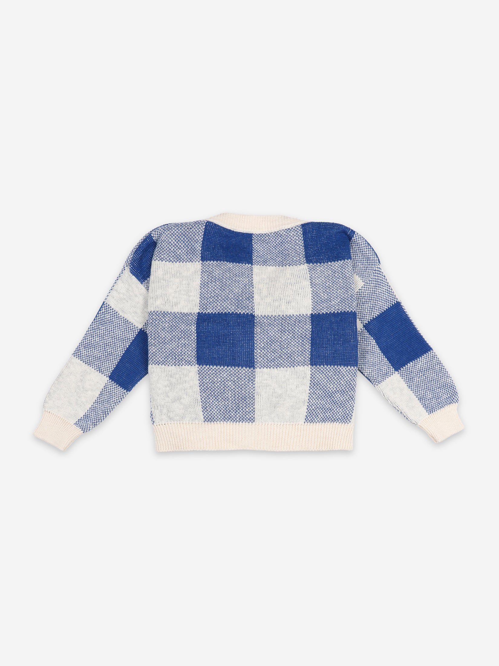 Girls Blue Check Cardigan