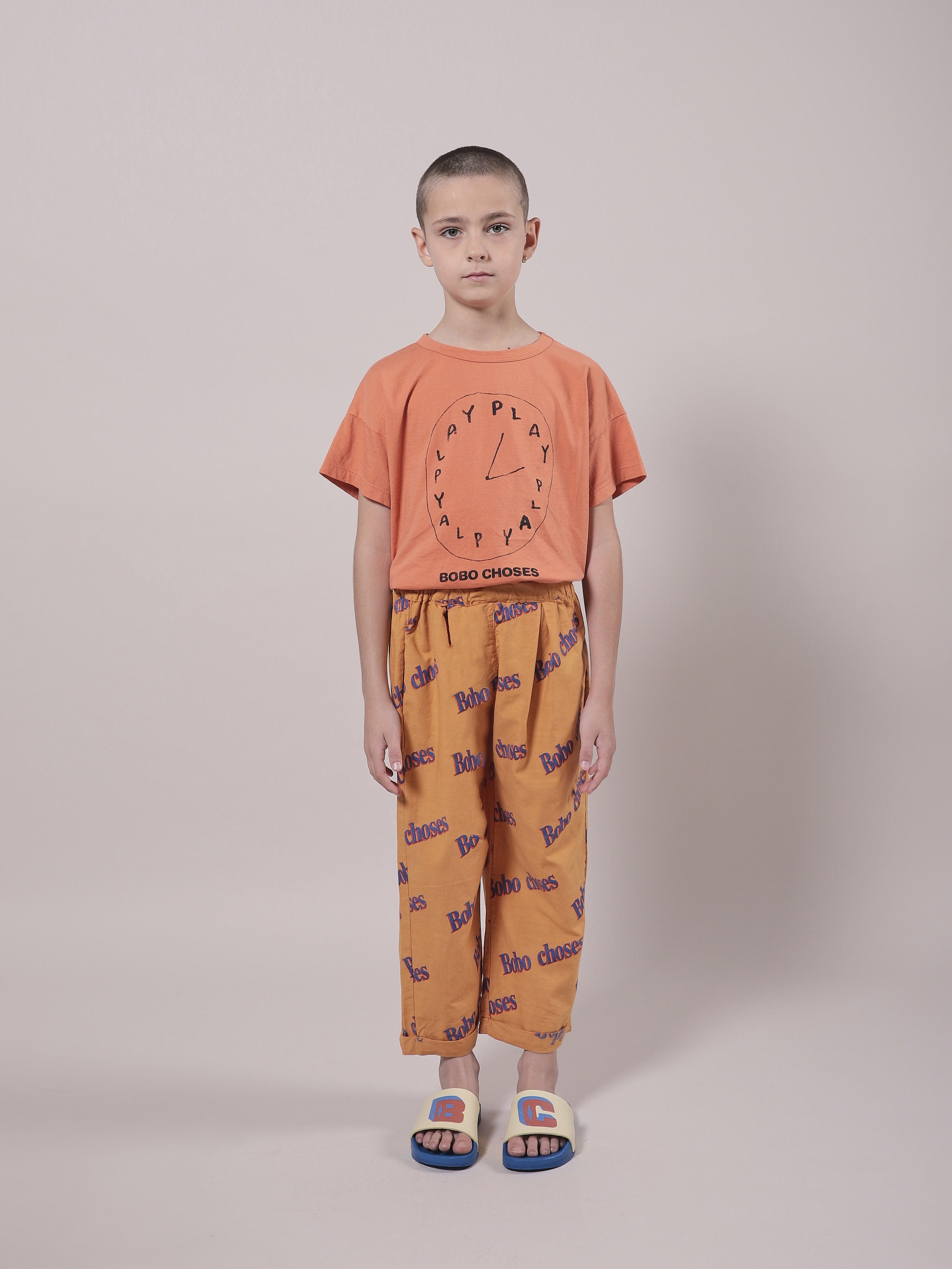 Girls Orange Playtime Cotton T-Shirt