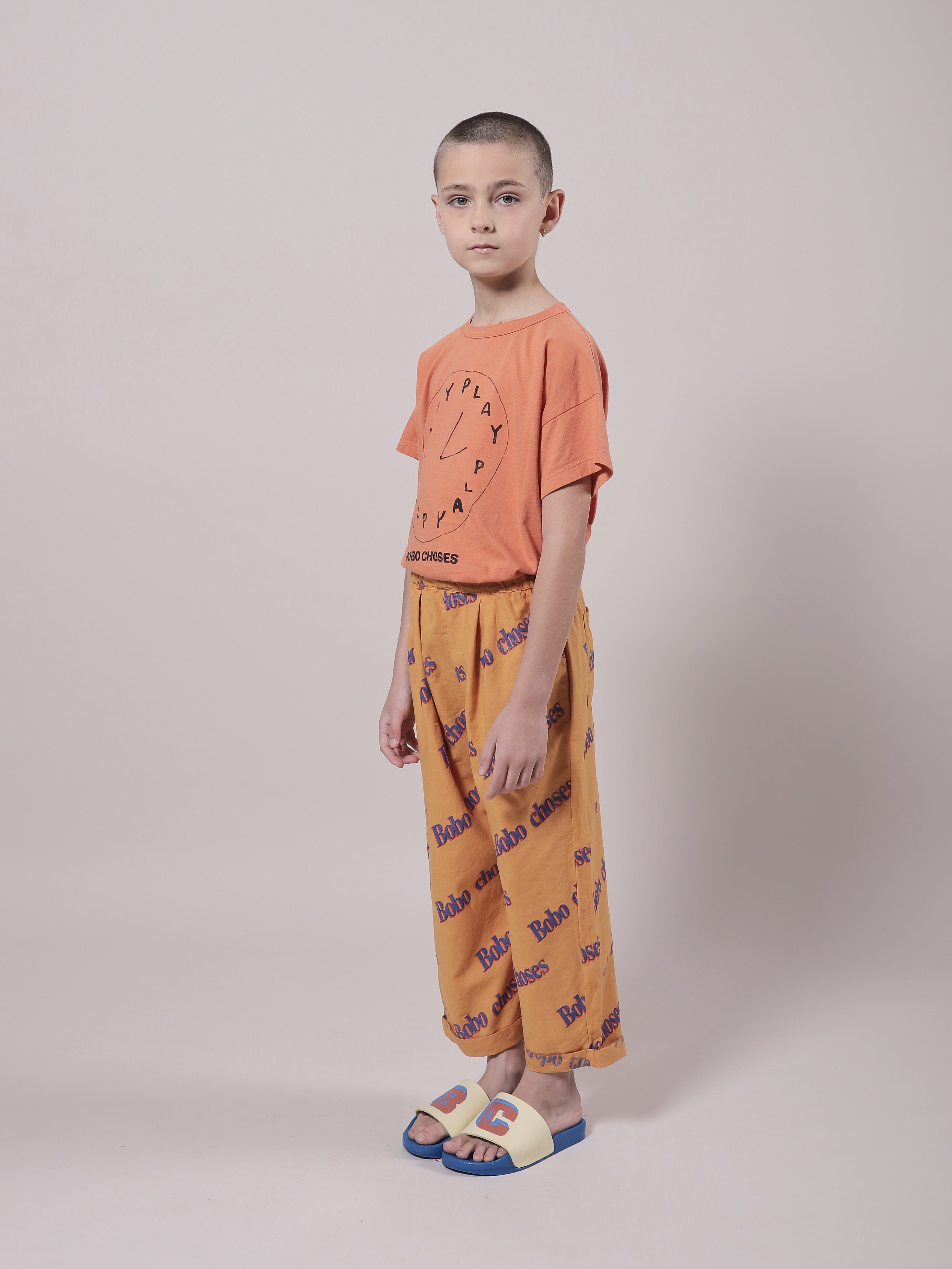 Girls Orange Playtime Cotton T-Shirt