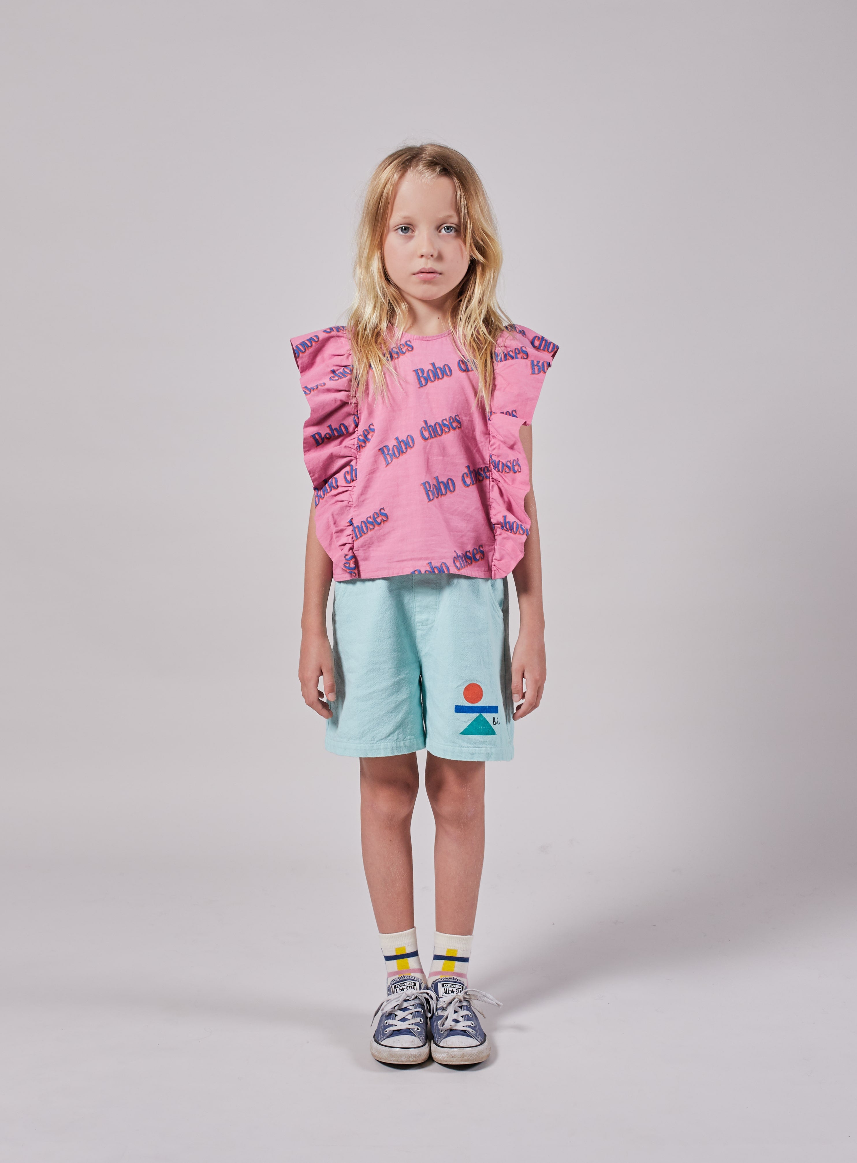 Girls Green Balance Cotton Shorts