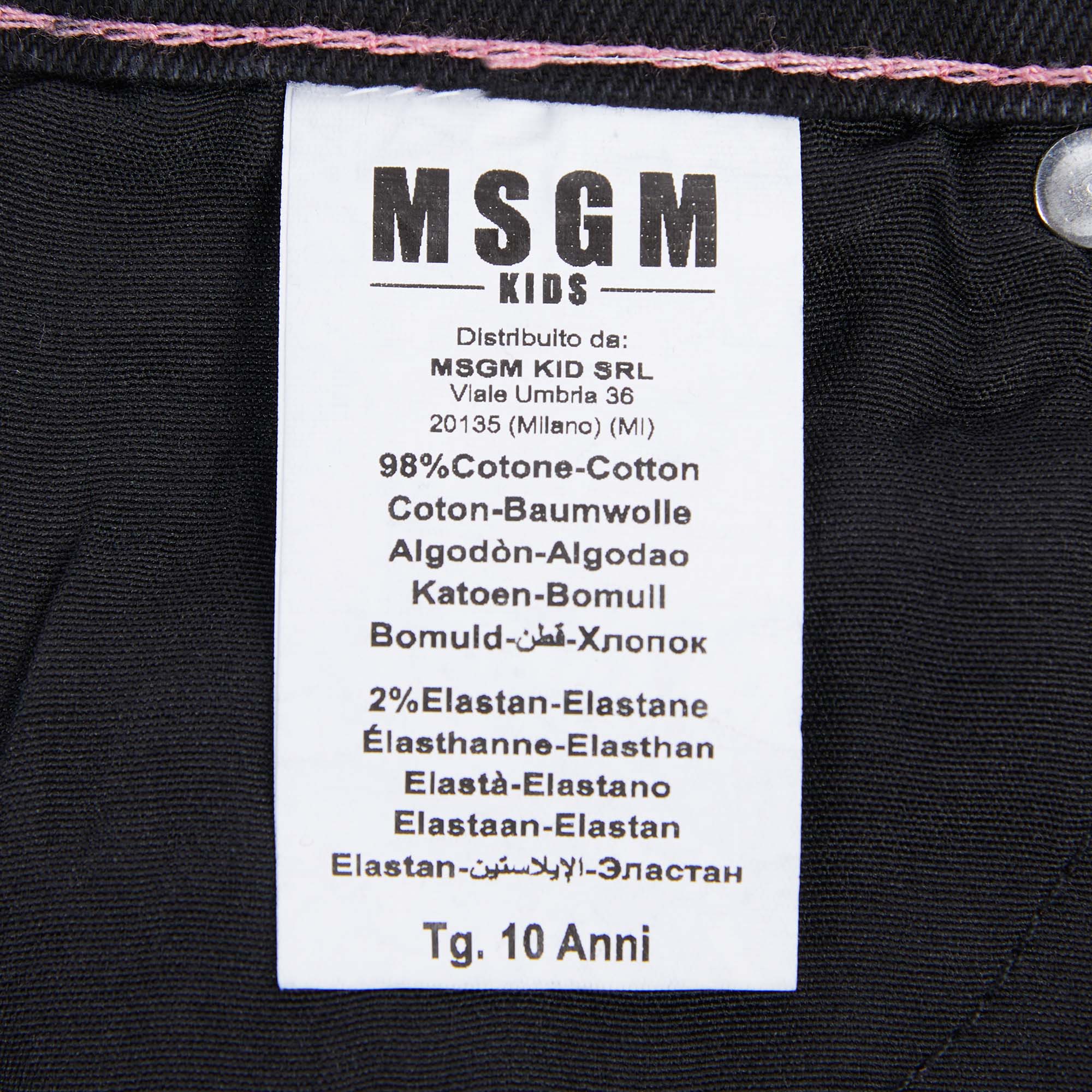 Girls Black Denim Trousers