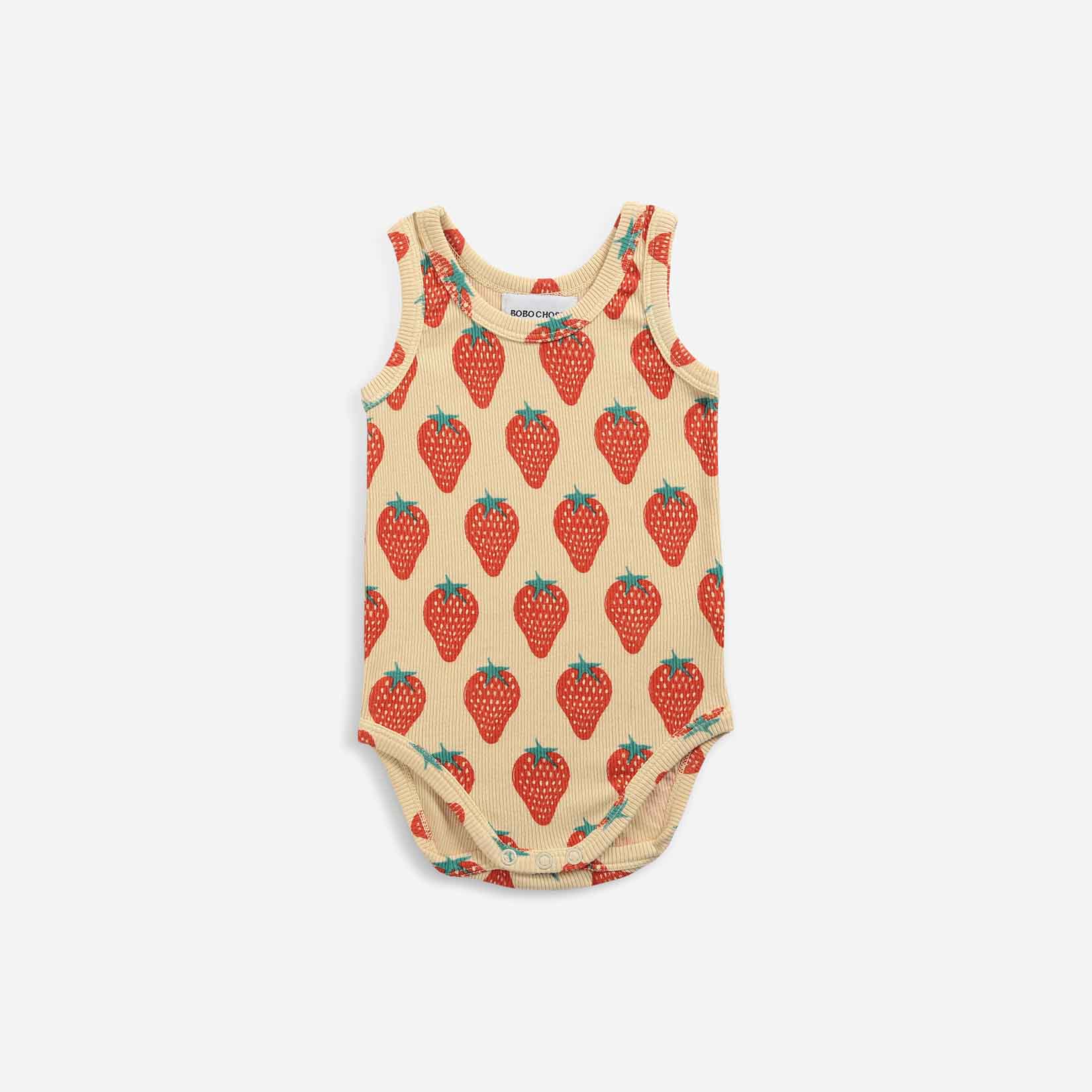 Baby Girls Yellow Strawberry Cotton Babysuit