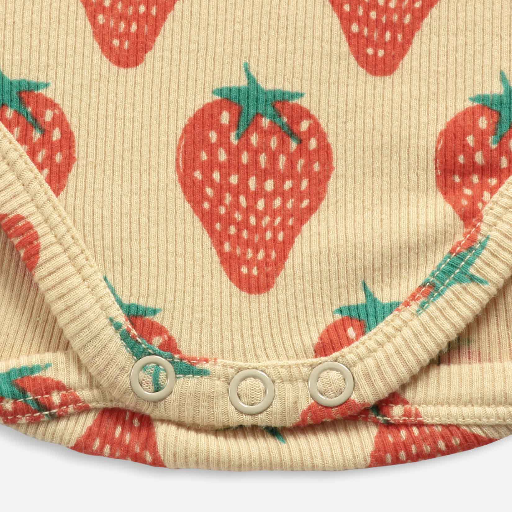 Baby Girls Yellow Strawberry Cotton Babysuit