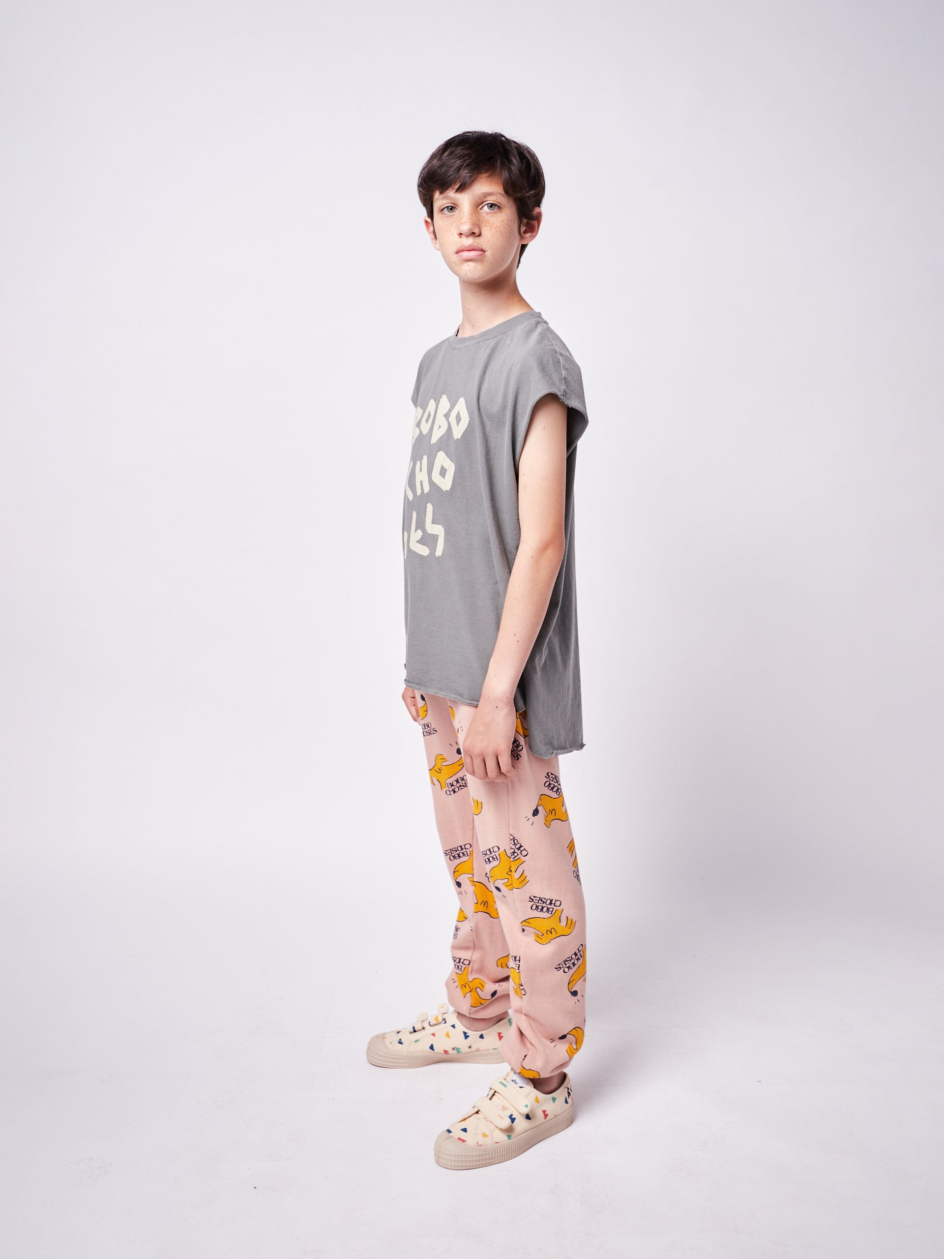 Boys & Girls Dark Grey Cotton Logo Tank Top