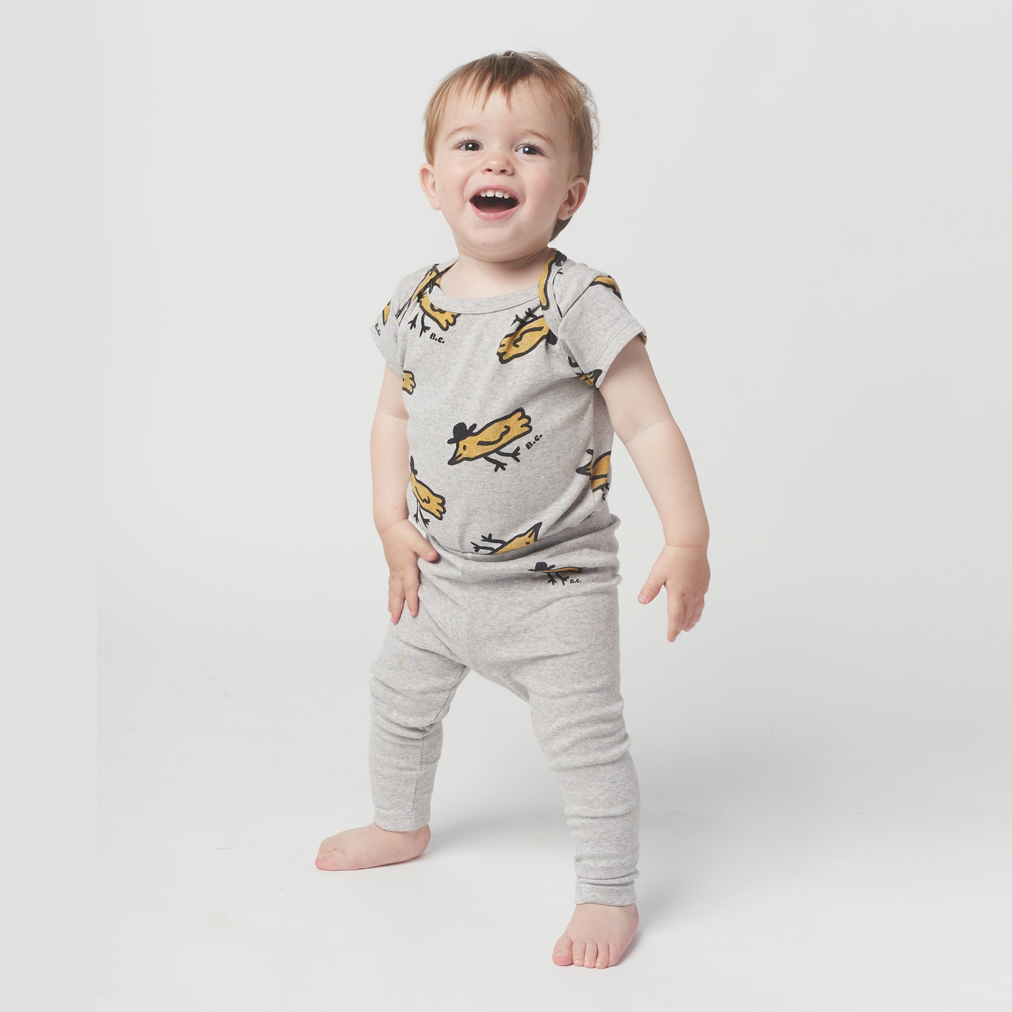 Baby Girls Light Grey Cotton Leggings