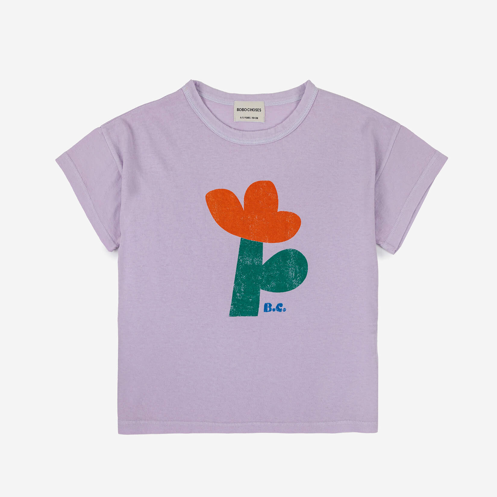 Girls Lavender Flower Cotton T-Shirt