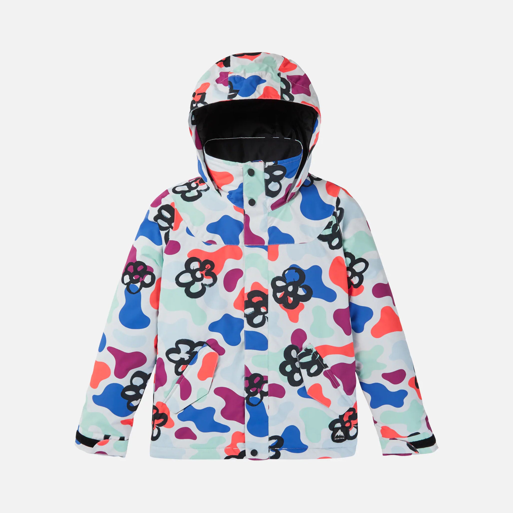 Girls Multicolor Flowers Snow Jacket