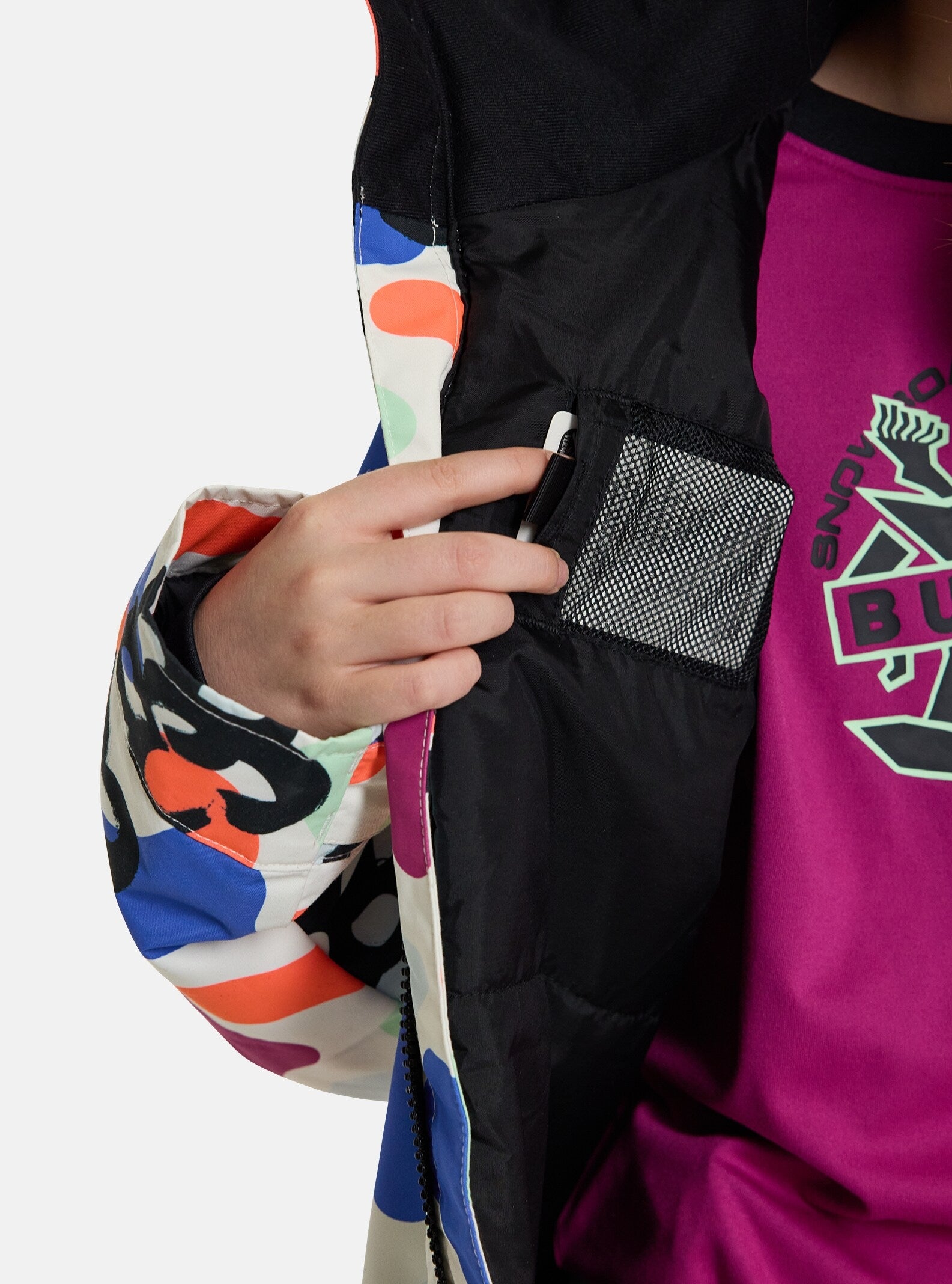 Girls Multicolor Flowers Snow Jacket
