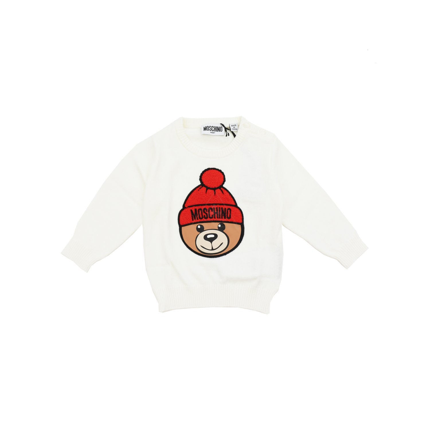Baby Girls White Logo Cotton Sweater