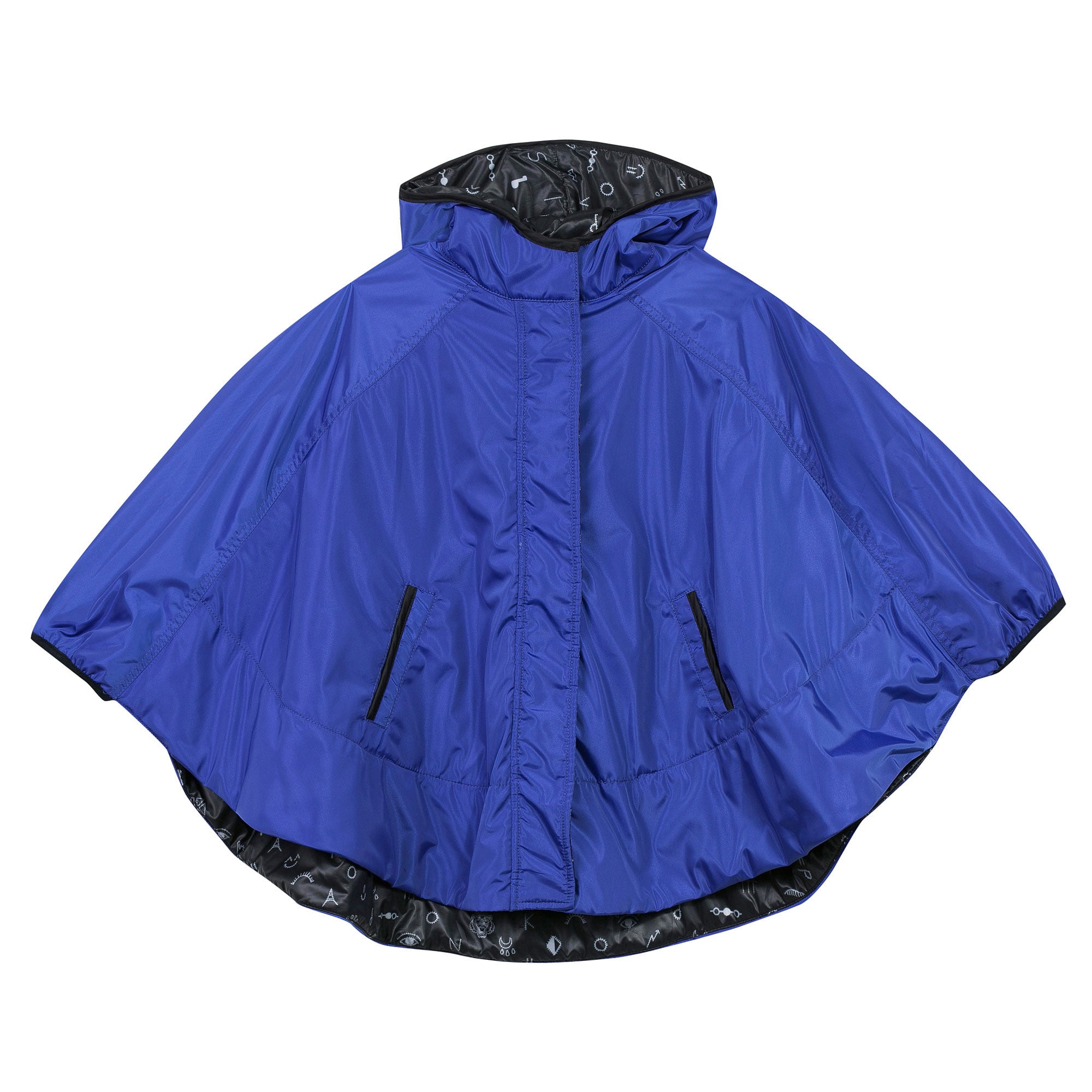 Girls Blue Crew Collar Cape - CÉMAROSE | Children's Fashion Store