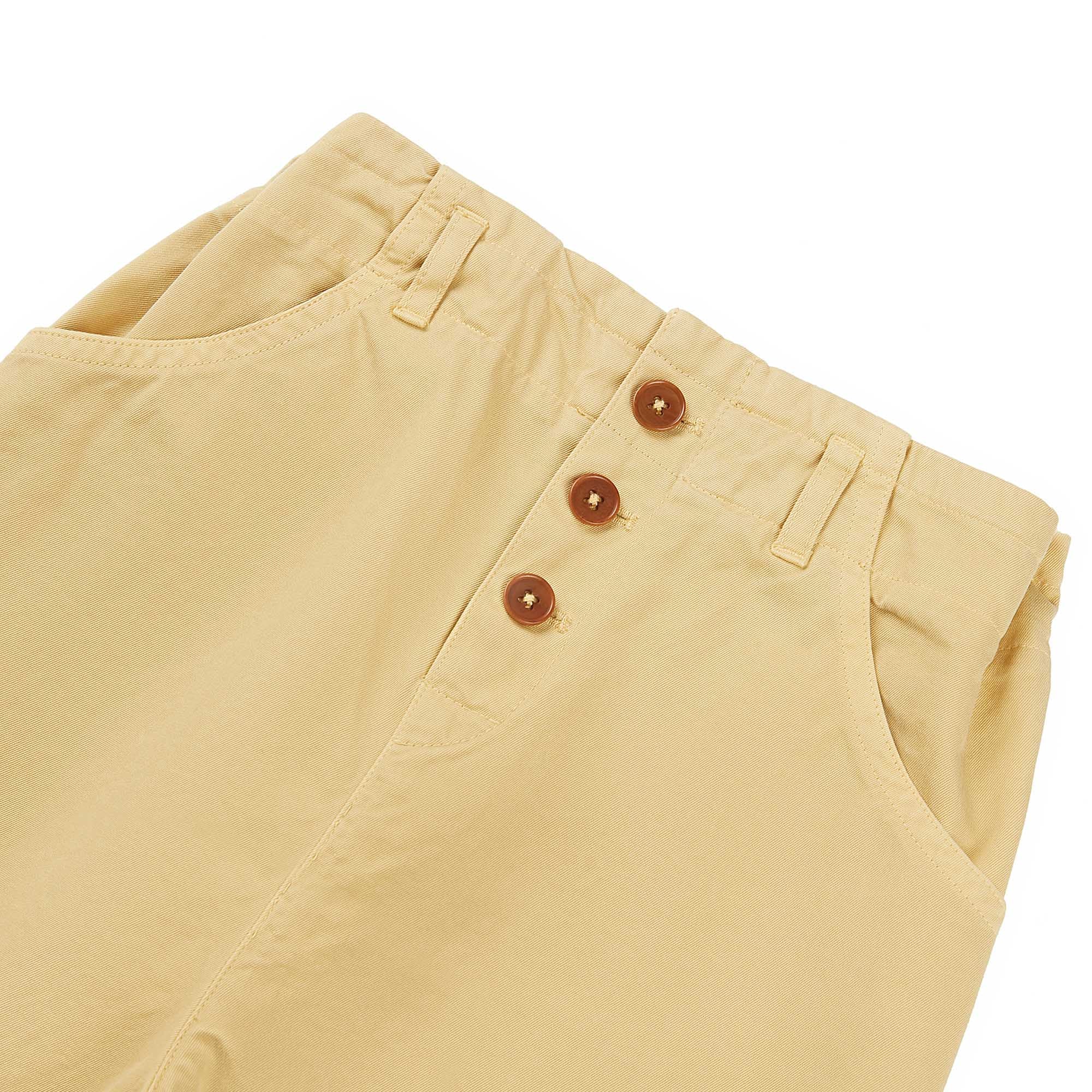 Girls Yellow Cotton Trousers