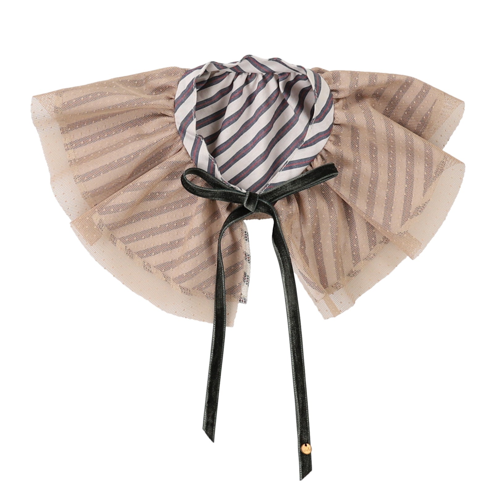 Girls White Stripes Reversible Detachable Collar