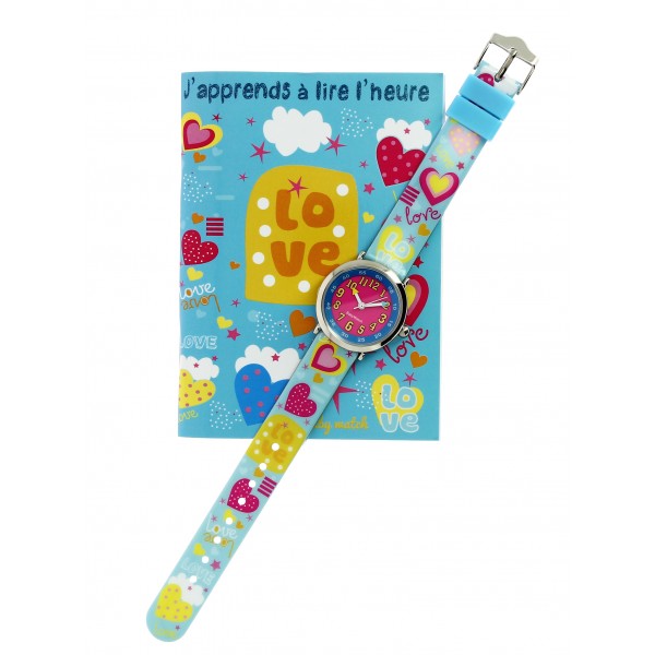 Girls Light Blue Love Watch（4-7Y）