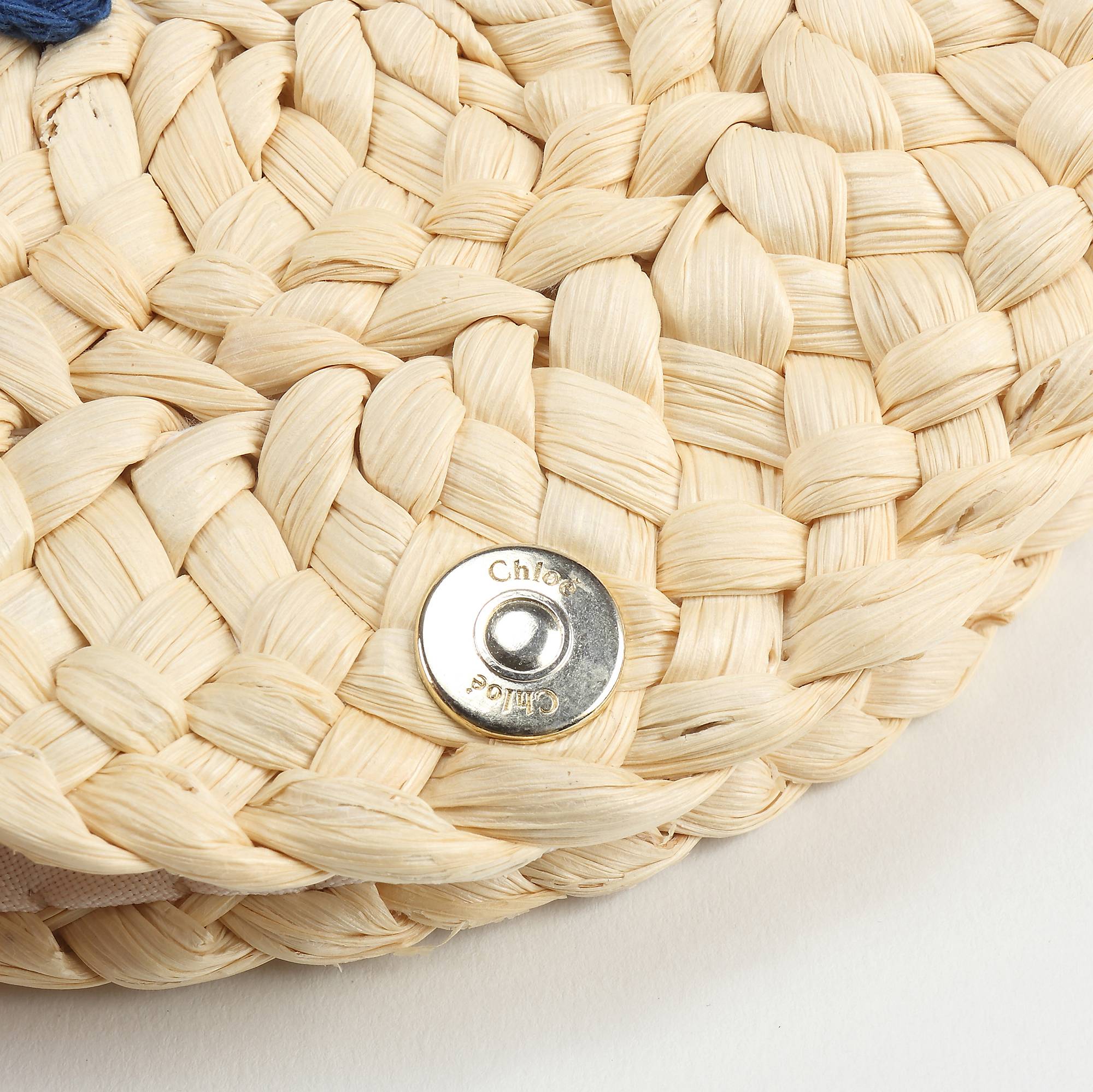 Girls Beige "Love" Paille Bag