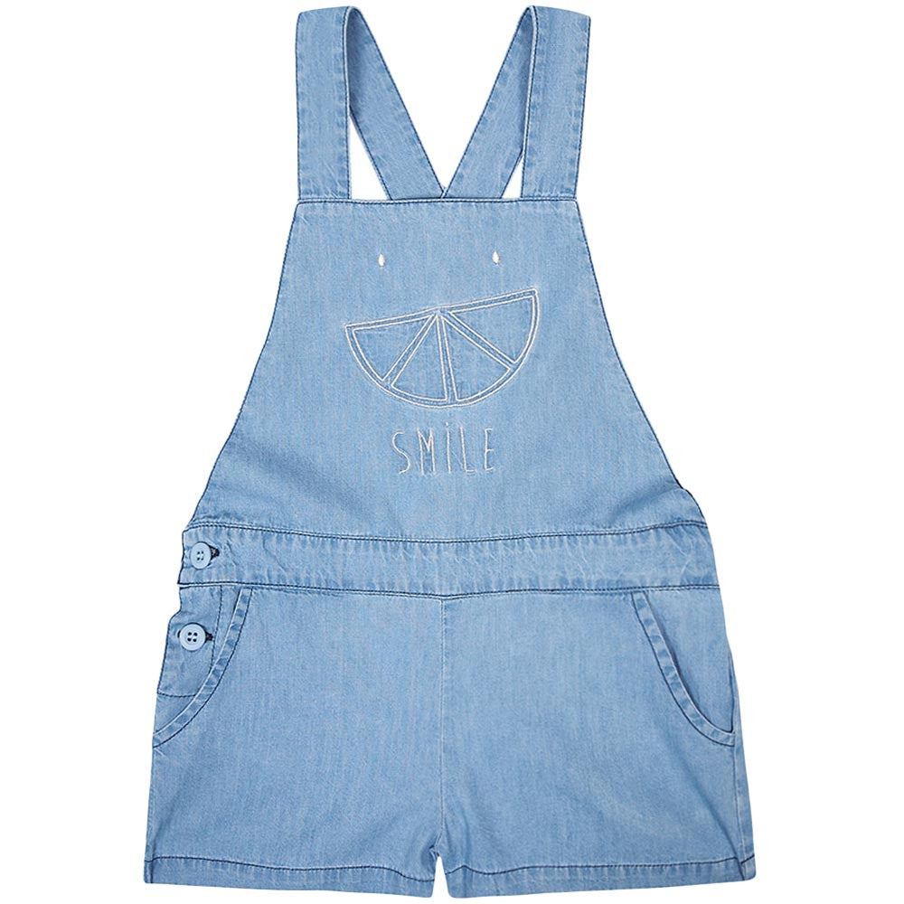 Girls Blue Denim Cotton Dungaree