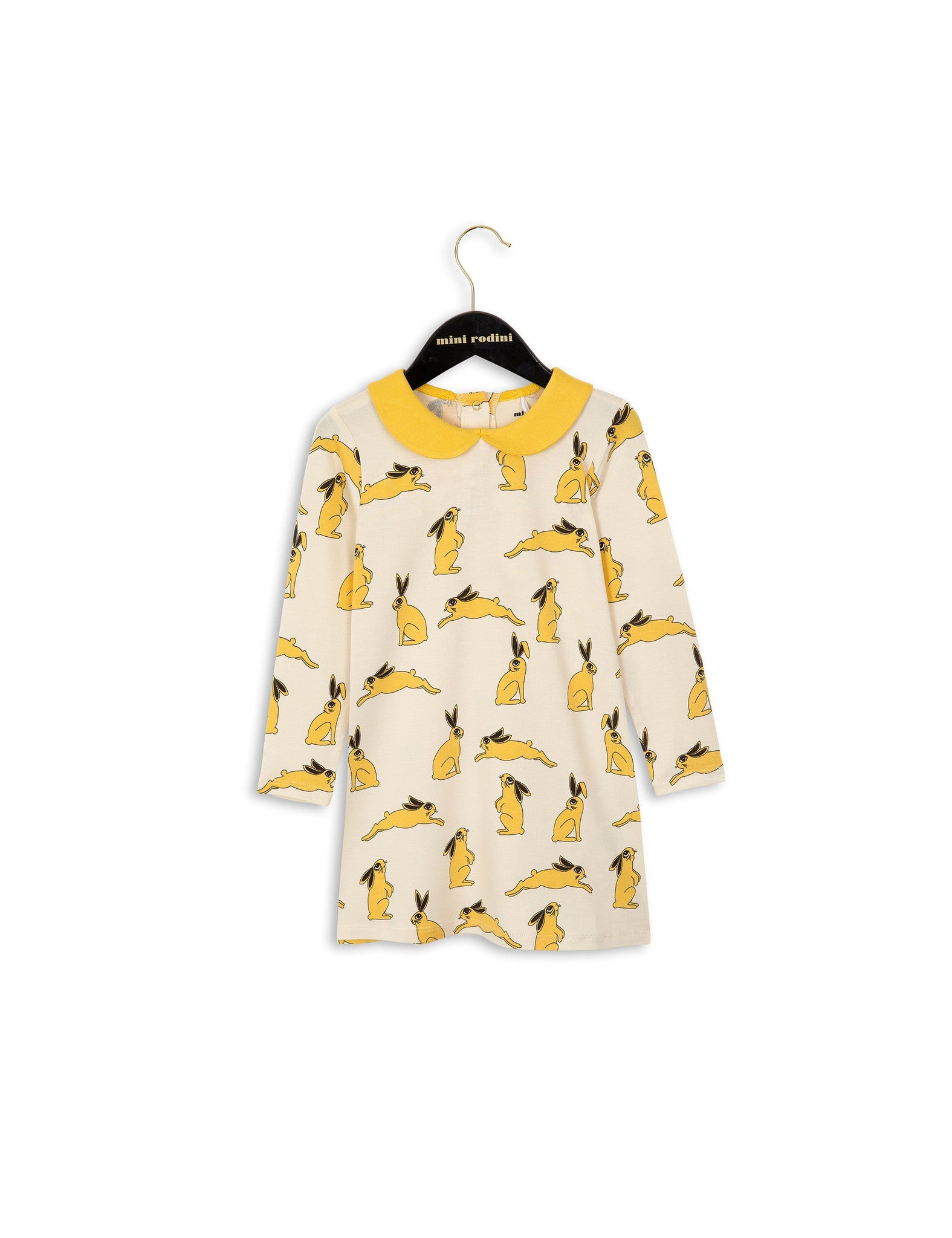 Girls Yellow Bunny Printed Cotton A-Line Dress - CÉMAROSE | Children's Fashion Store - 1