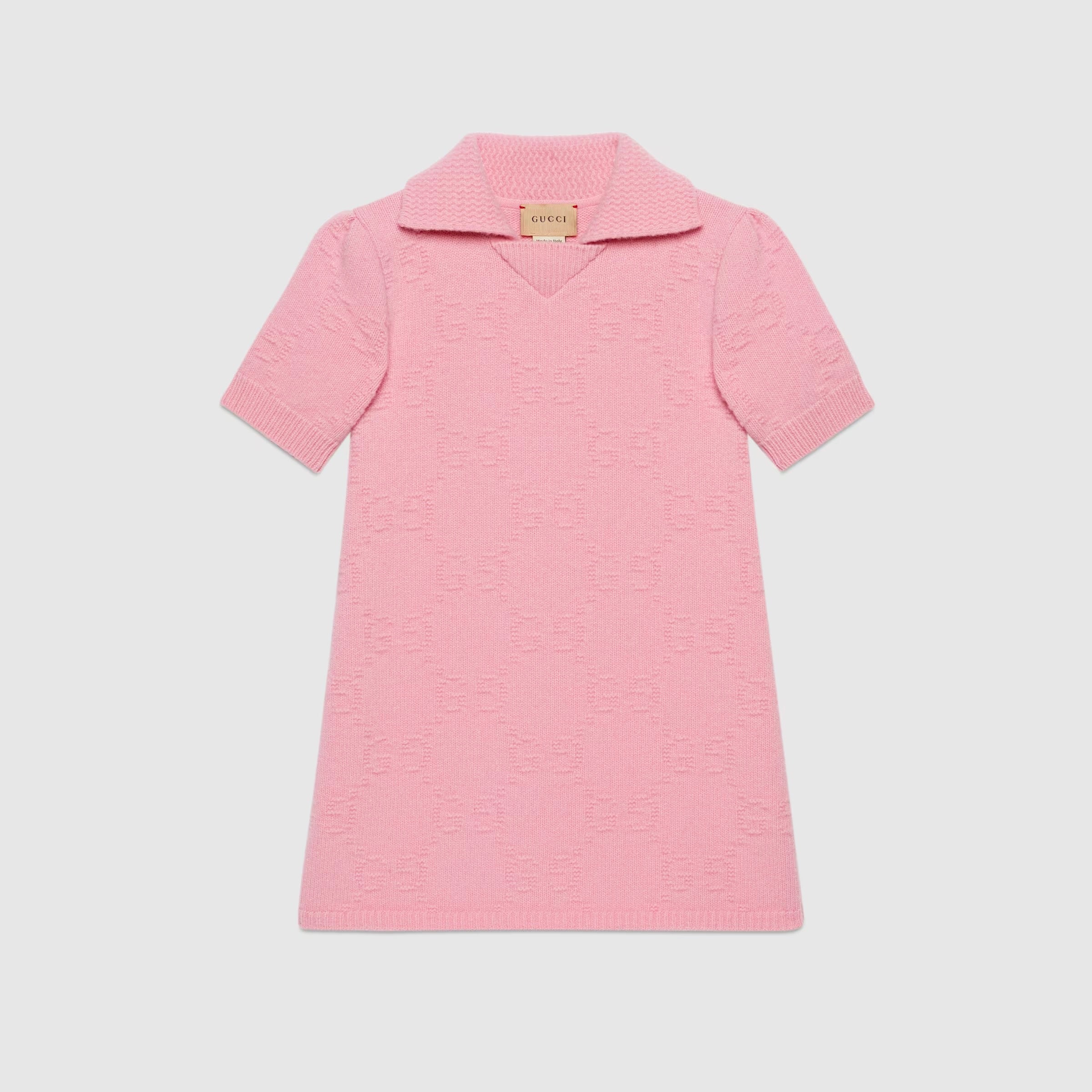 Girls Pink Knit Wool Dress