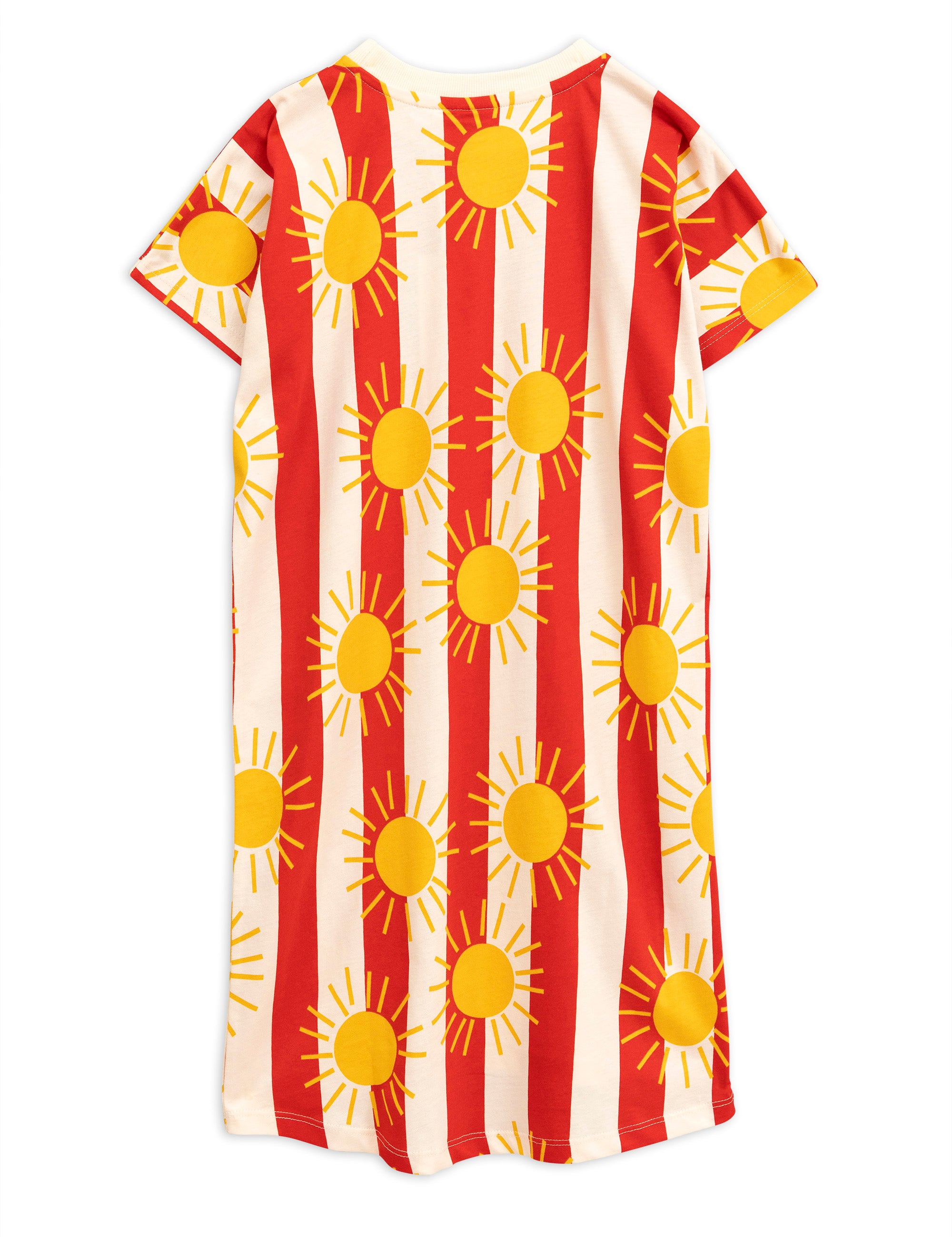 Girls Red Sun Striped Cotton Dress