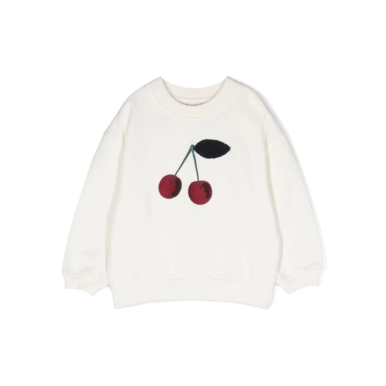 Girls White Logo Cotton Sweatshirt