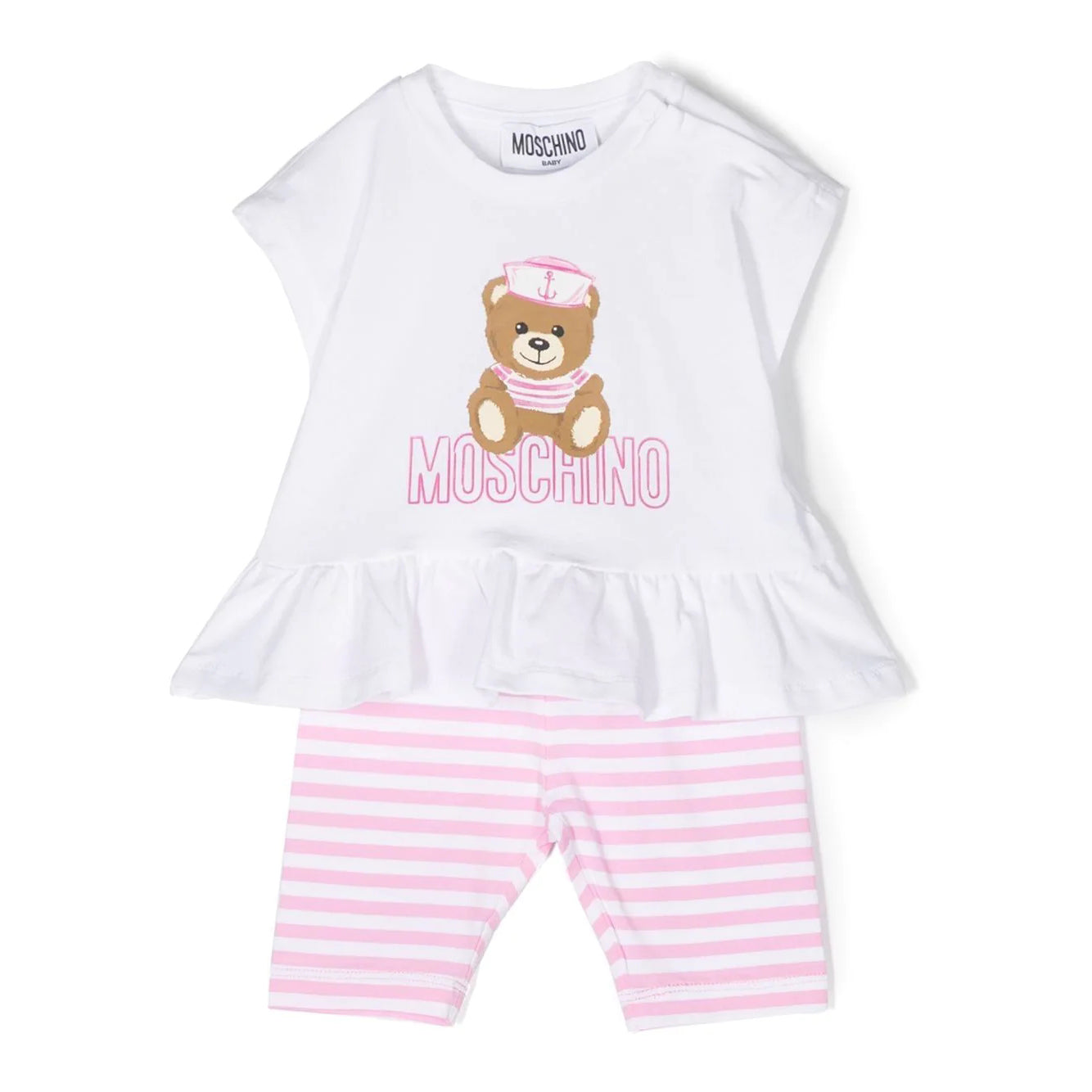 Baby Girls White Printed Cotton Set