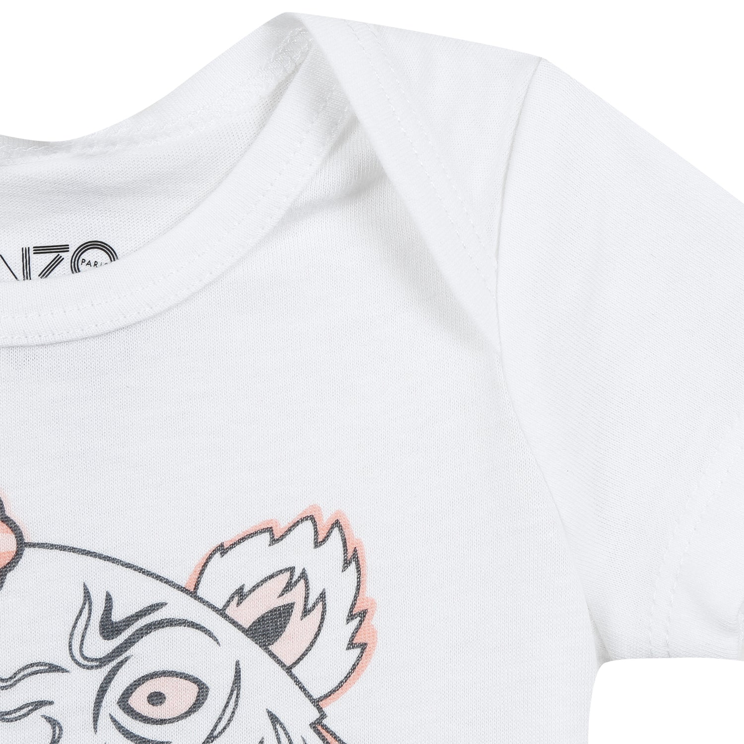 Girls White Printed Cotton T-shirt