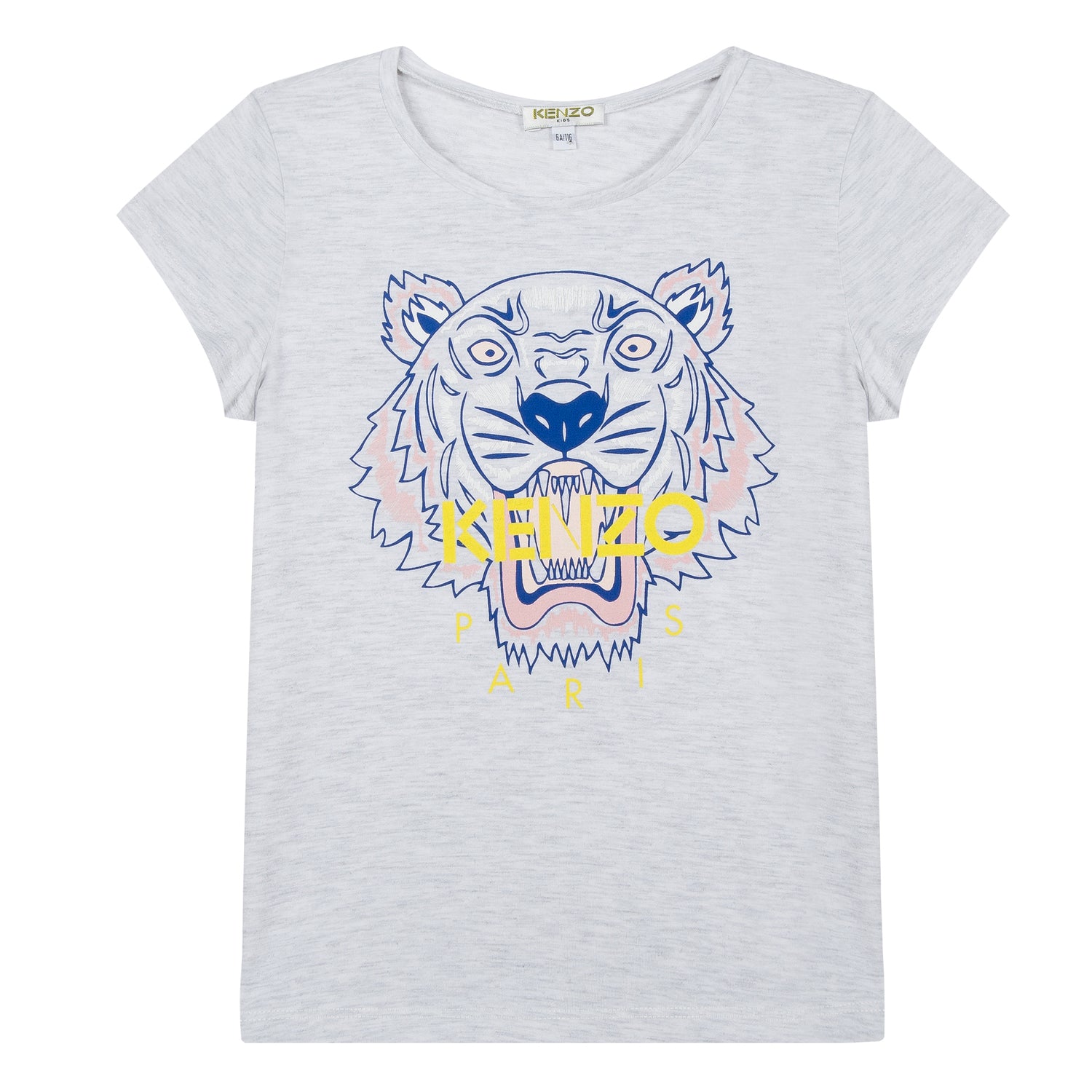 Girls Light Marl Grey Cotton T-shirt