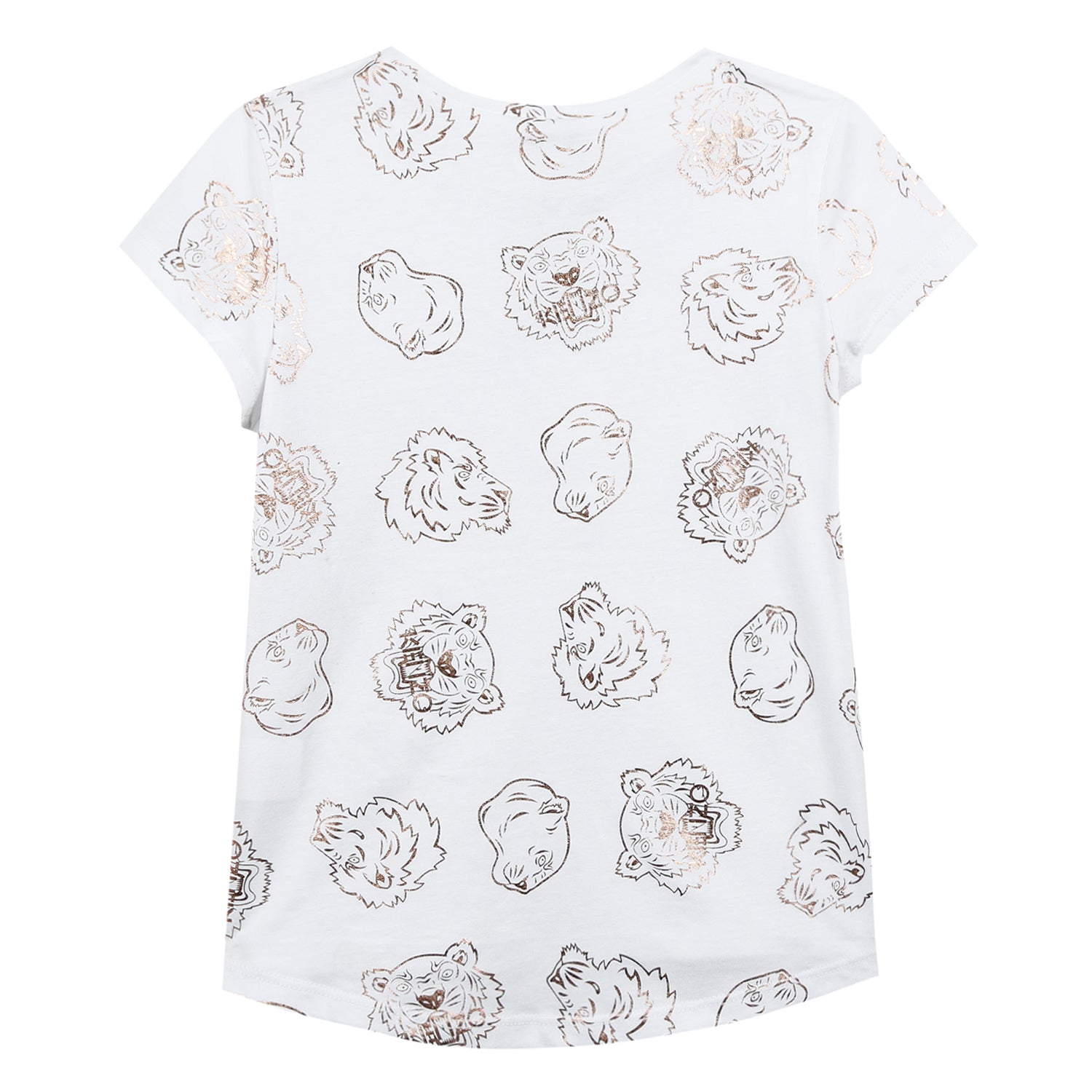 Girls Optic White Cotton T-shirt